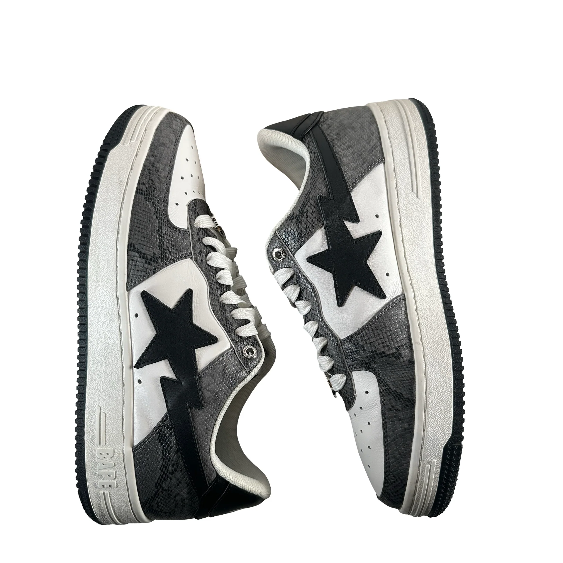001FWI801009M BLK A Bathing Ape Bape Sta Snake Skin Black [USED] - 9 M (Used) - Image 4