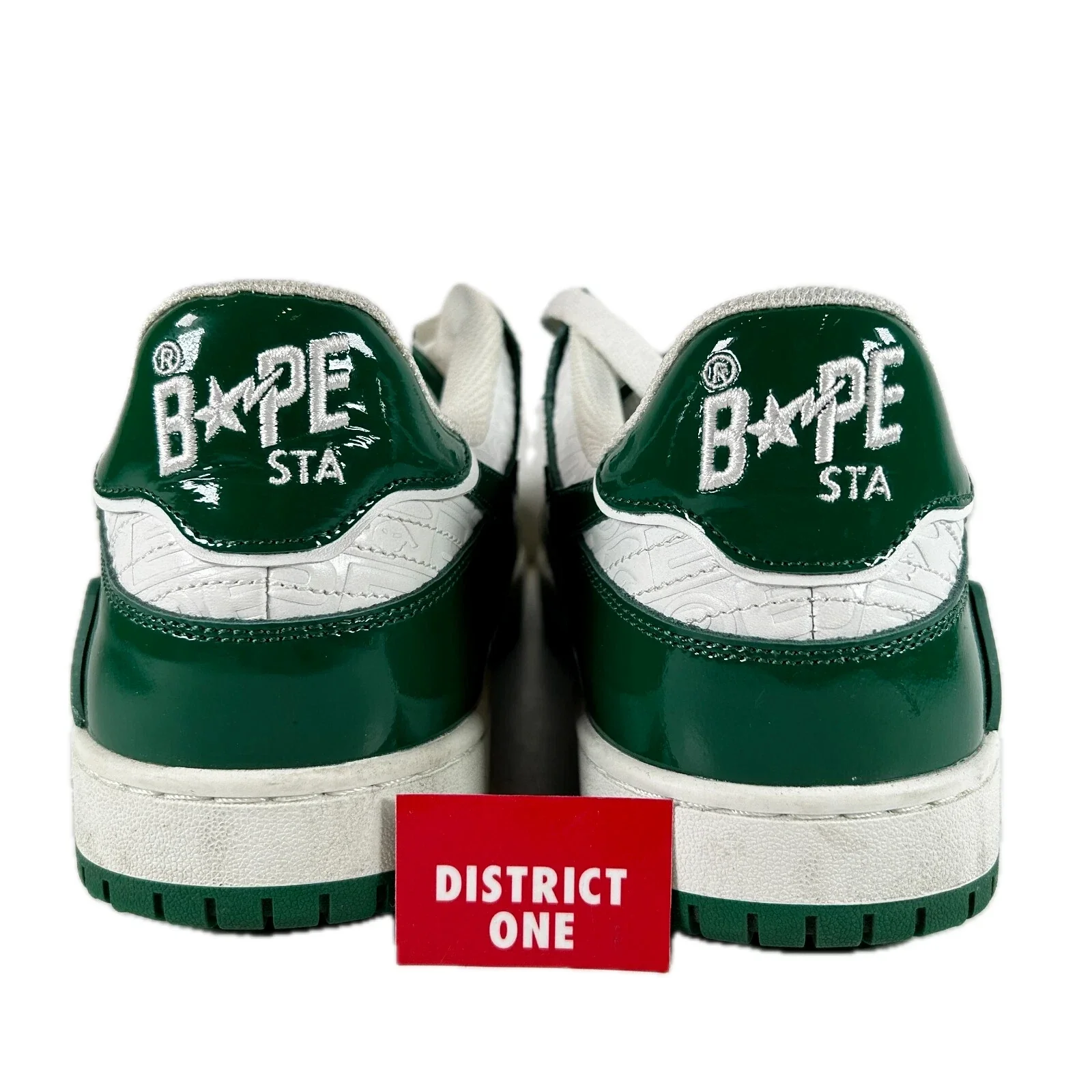001FWJ201003 GRN A Bathing Ape Bape SK8 Sta Green White Patent [USED] - 12 M (Used) - Image 3