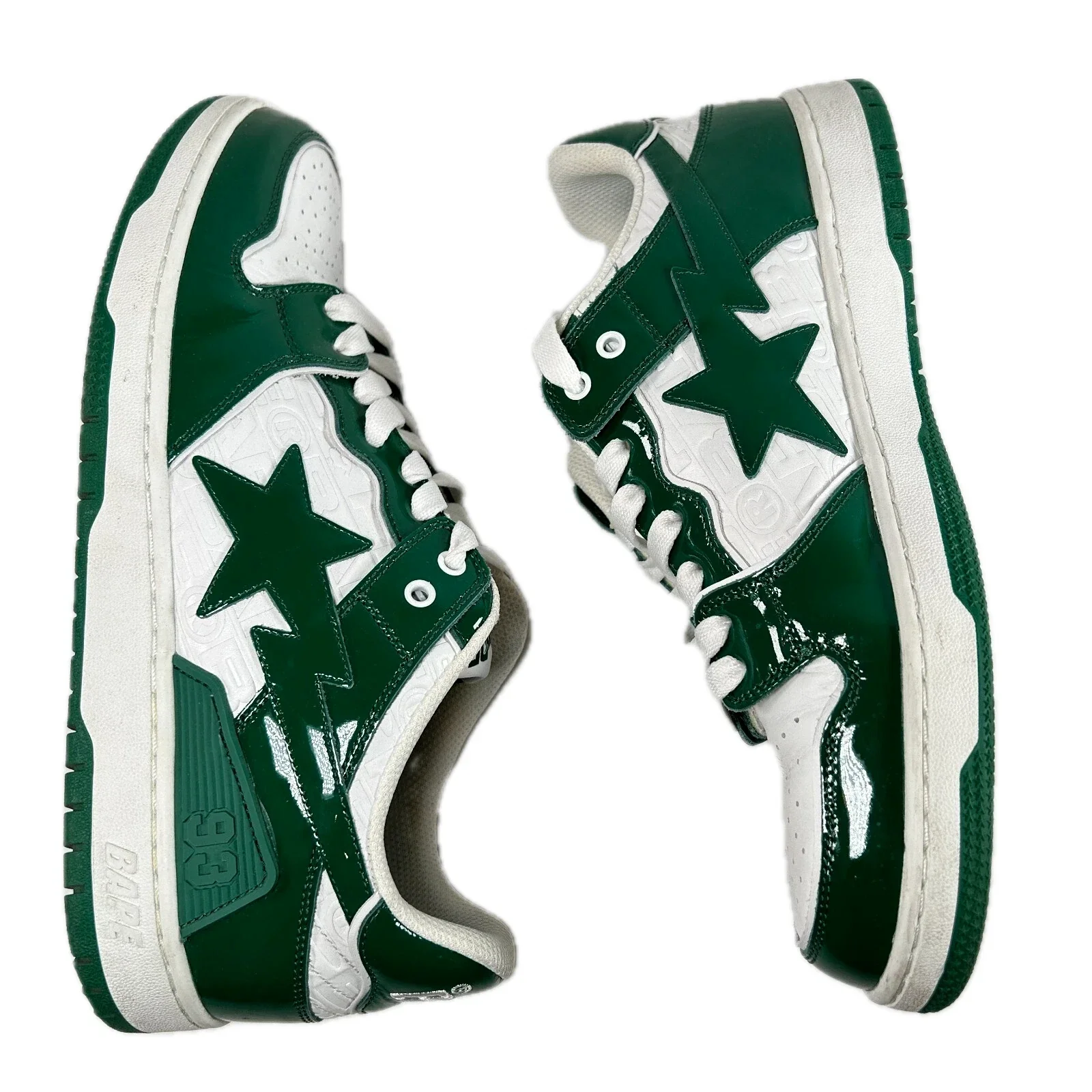 001FWJ201003 GRN A Bathing Ape Bape SK8 Sta Green White Patent [USED] - 12 M (Used) - Image 4