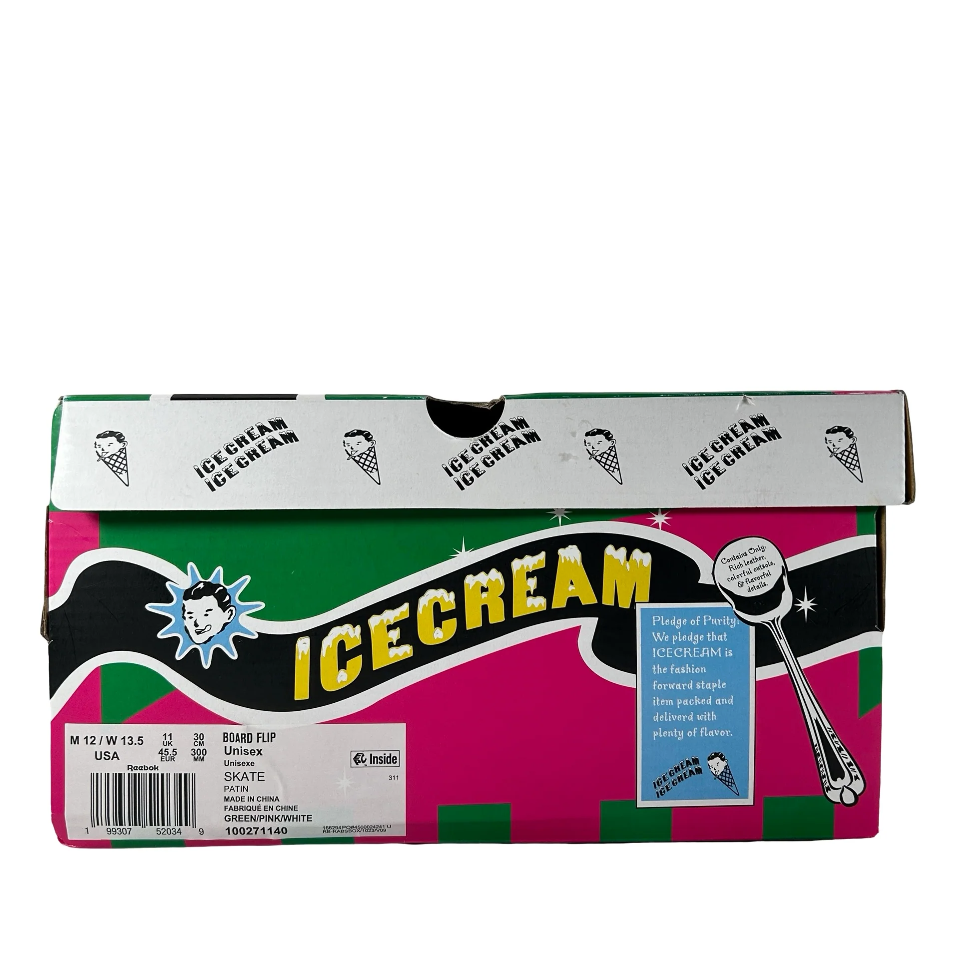 100271140 Reebok Board Flip BBC Ice Cream Green Pink [USED] - 12 M (Used) - Image 7