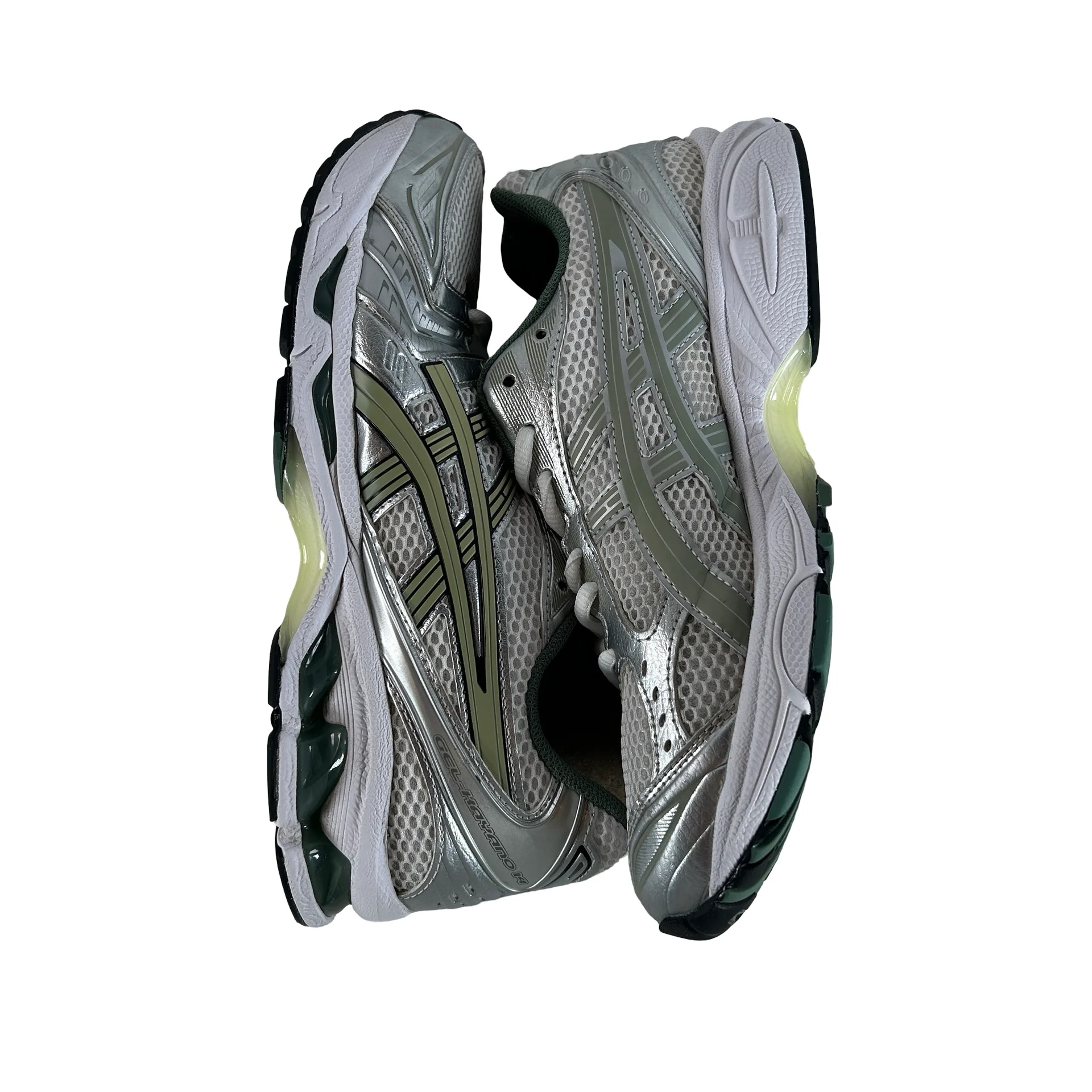 1201A019 107 ASICS Gel-Kayano 14 White Pure Silver Slate Grey Sage [USED] - 8 M (Used) (No Box) - Image 4