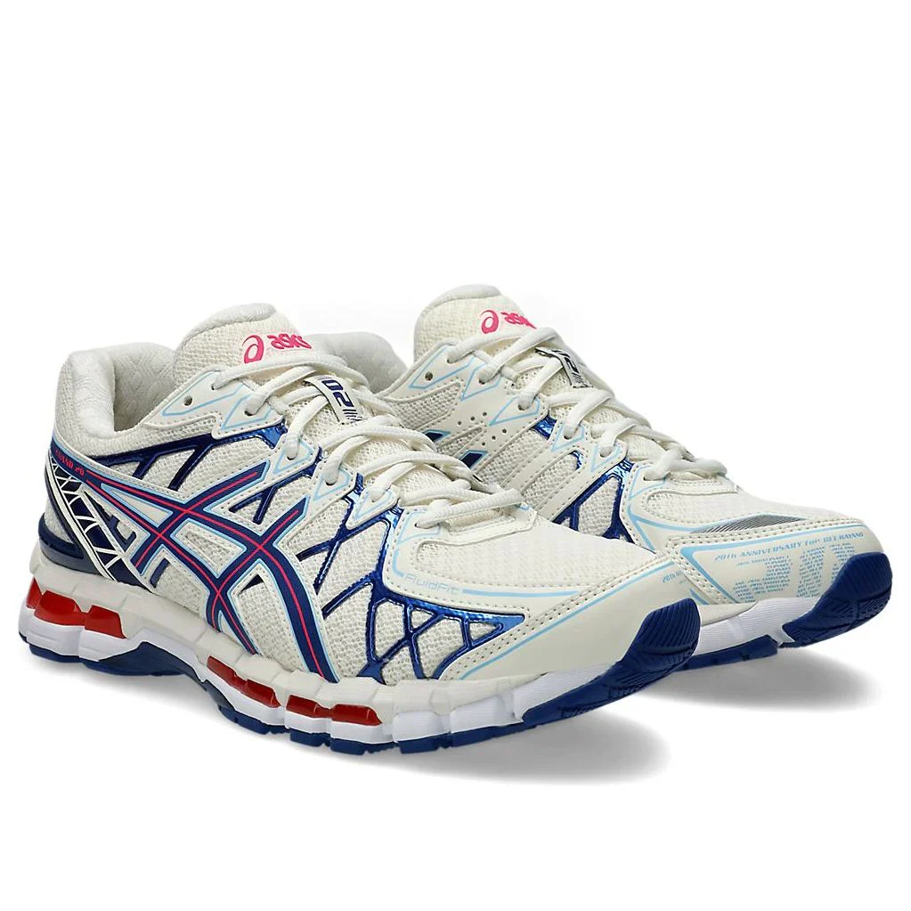 1203A388 101 ASICS Gel-Kayano 20 Cream Blue Red - Image 2