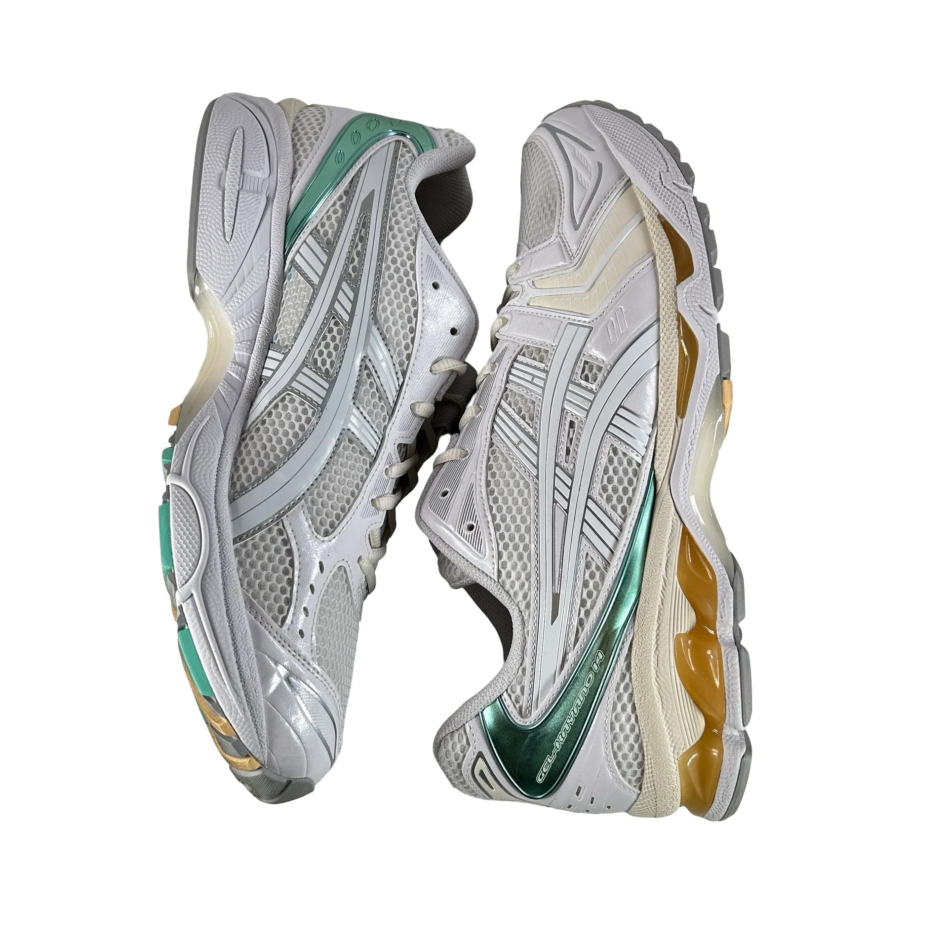1203A537 107 ASICS Gel-Kayano 14 White Mint Gold [USED] - 12 M (Used) - Image 5