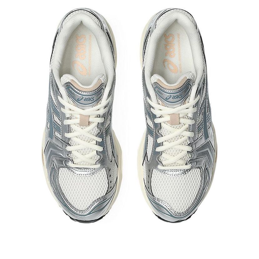 1203A537 109 ASICS Gel-Kayano 14 Birch Pure Silver Teal Gold - Image 4
