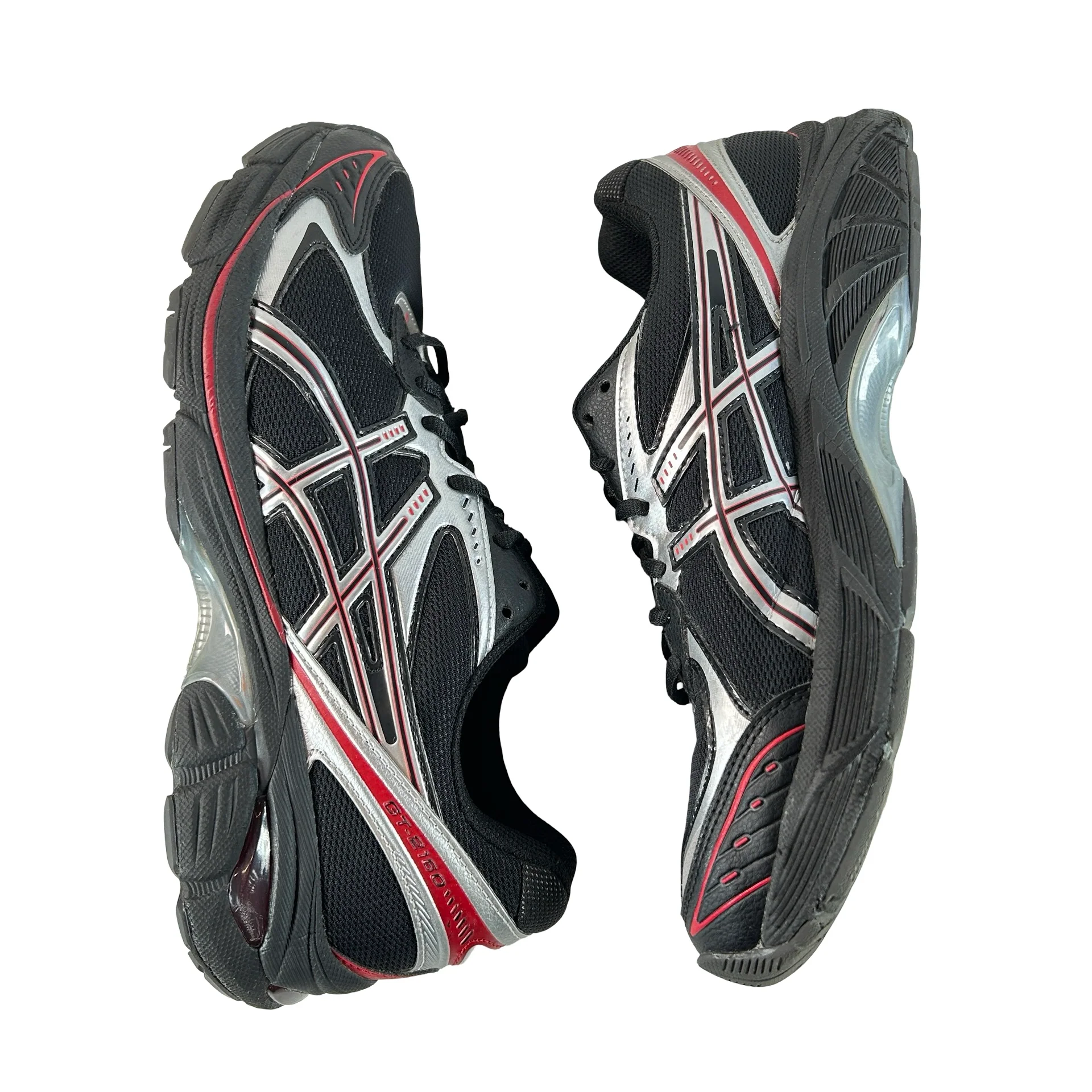1203A688 001 ASICS GT-2160 Black Pure Silver Red [USED] - 9.5 M (Used) - Image 4