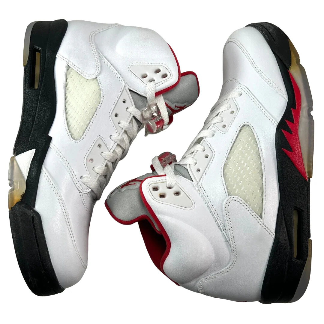 136027 100 Jordan 5 Retro Fire Red (2013) [CONDITIONAL] - 8.5 M (Yellowing) - Image 5