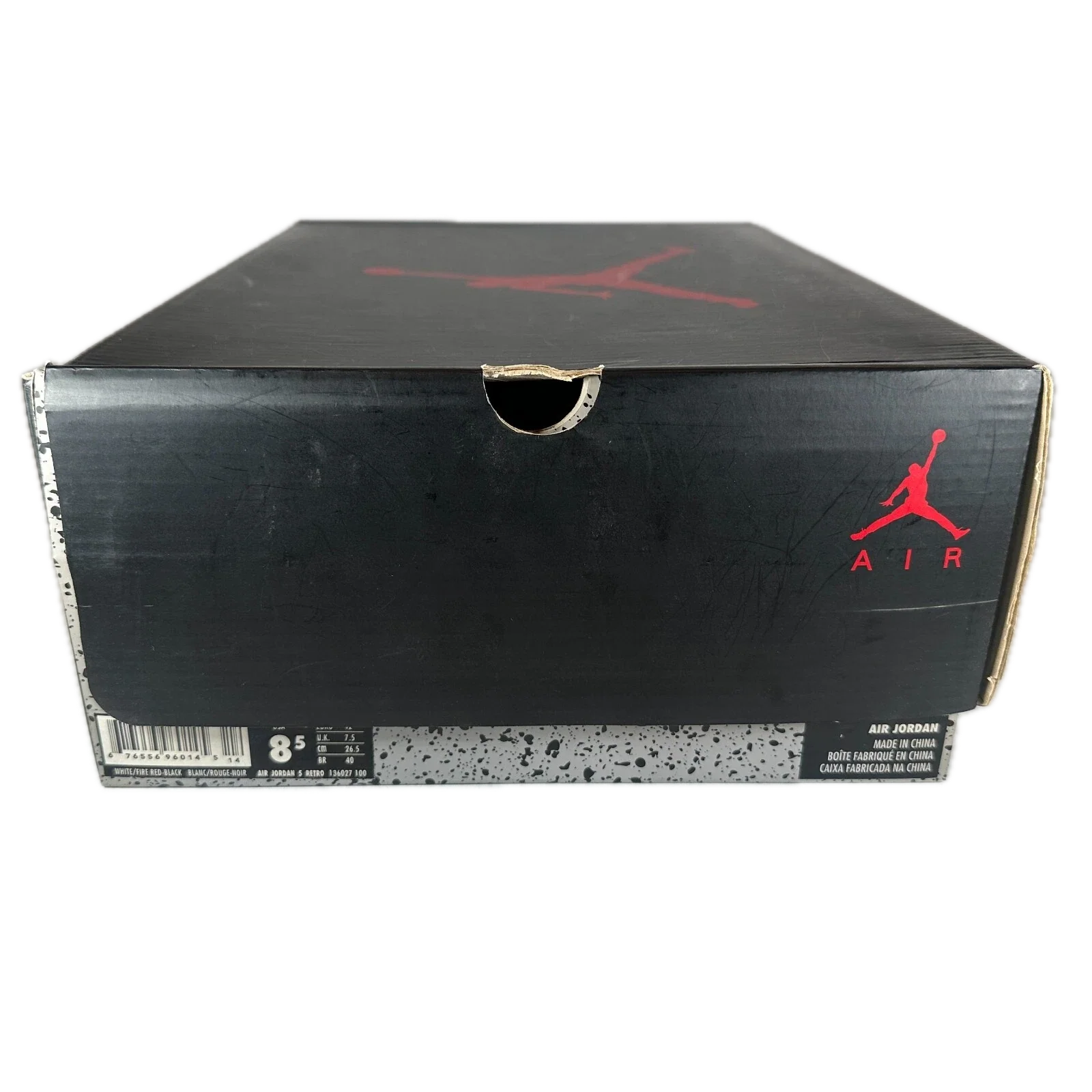 136027 100 Jordan 5 Retro Fire Red (2013) [CONDITIONAL] - 8.5 M (Yellowing) - Image 7