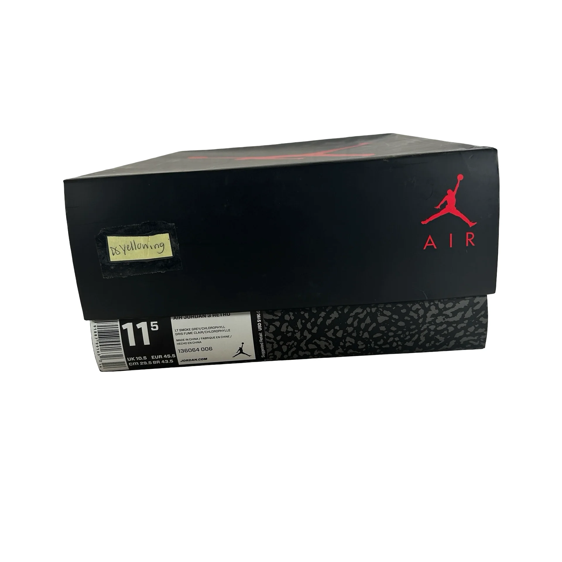 136064 006 Jordan 3 Retro Chlorophyll - 11.5 M (Yellowing) - Image 7