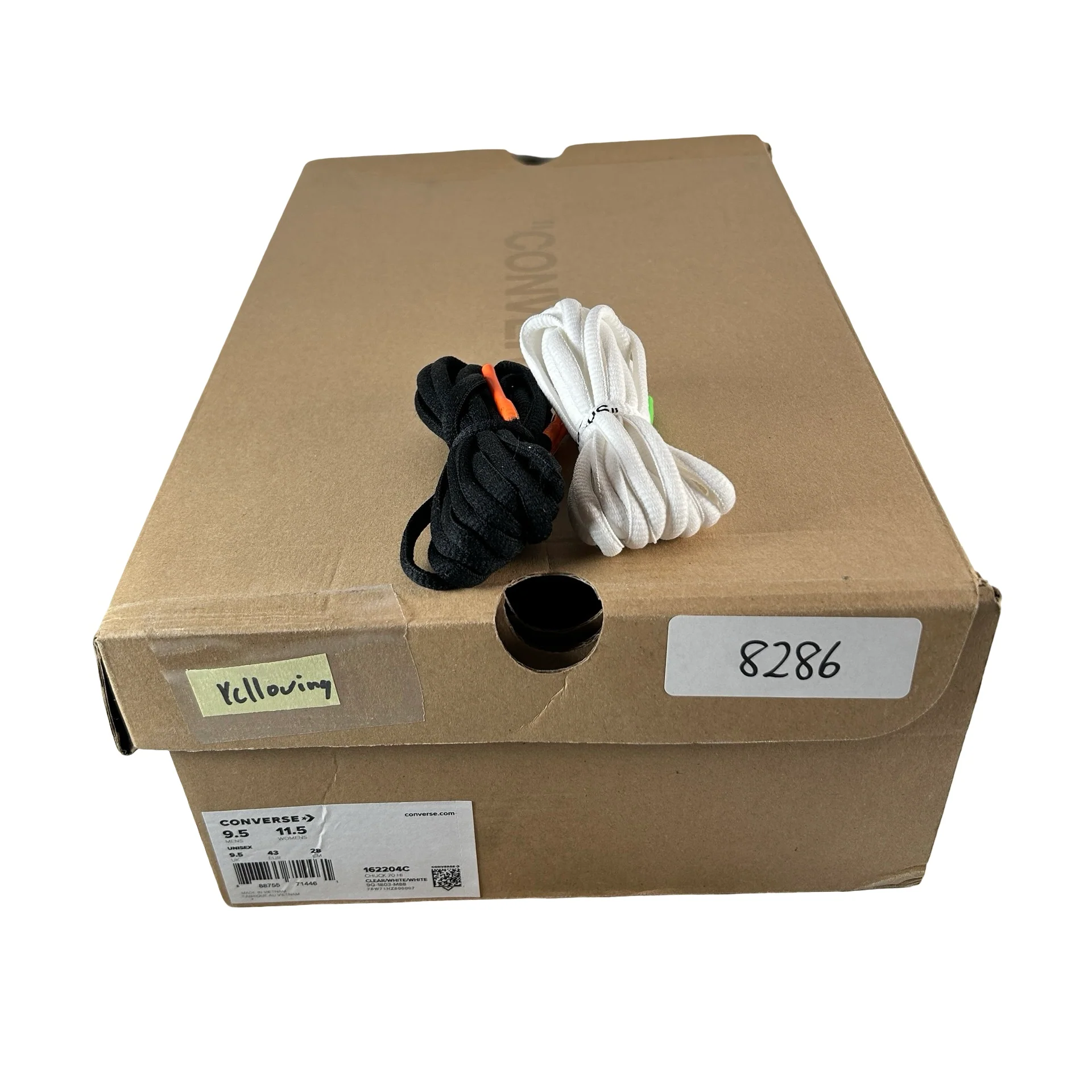 162204C Converse Chuck Taylor All Star Vulcanized Hi Off-White - 9.5 M (Yellowing) - Image 7