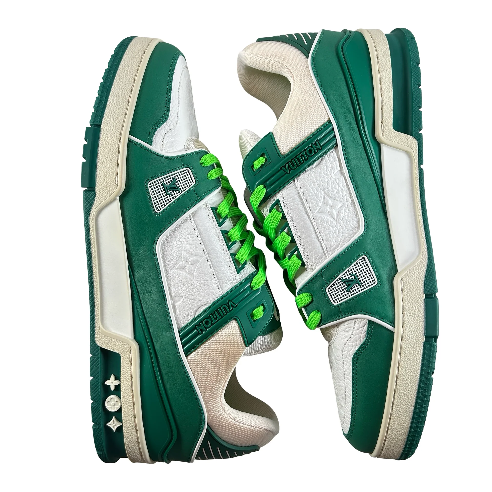 1A8127 Louis Vuitton LV Trainer Green [CONDITIONAL] - LV 10.5 (Yellowing) - Image 4