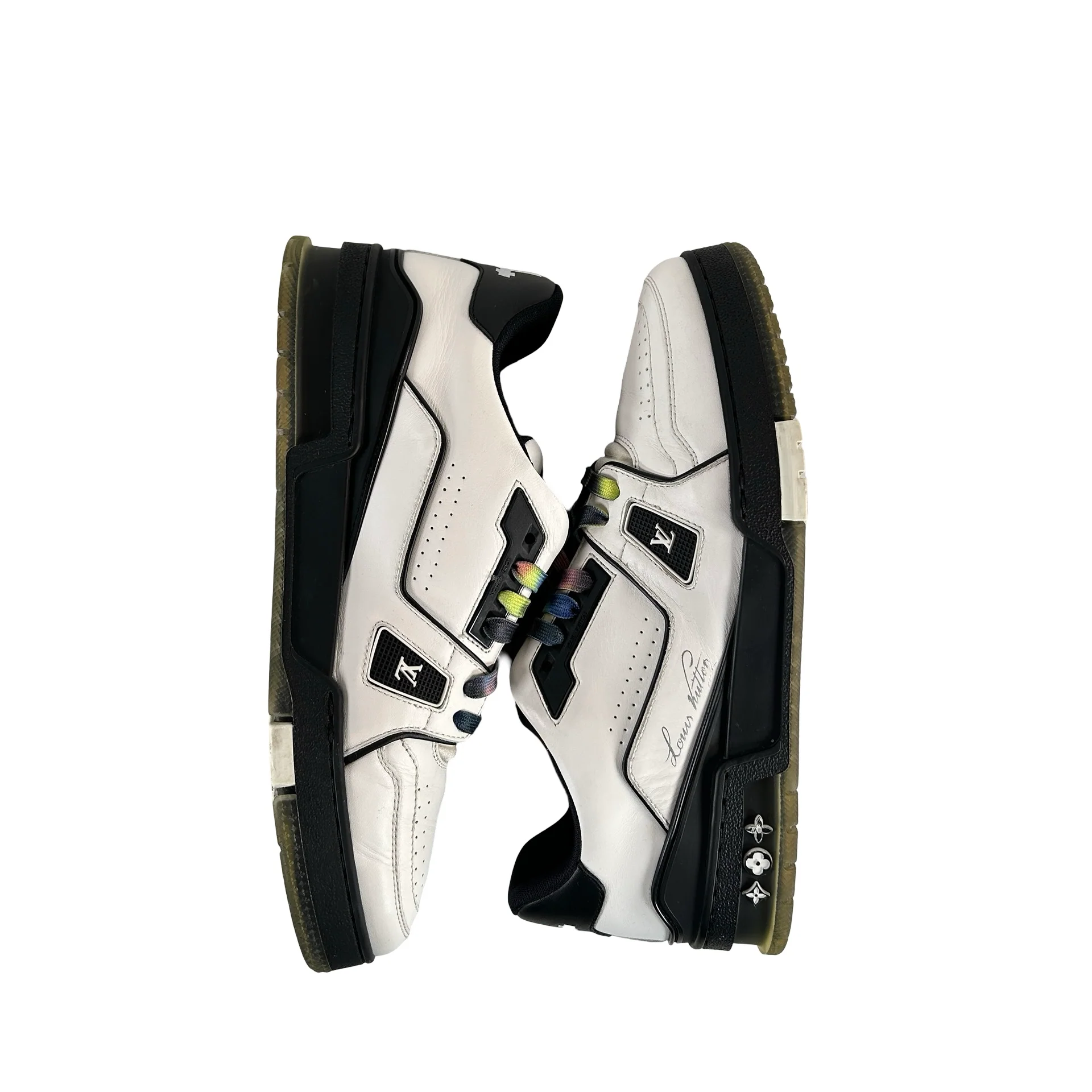 1A9ADA Louis Vuitton Trainer White Black [USED] - LV 7 (US 8.5) (Used) (No Box) - Image 5