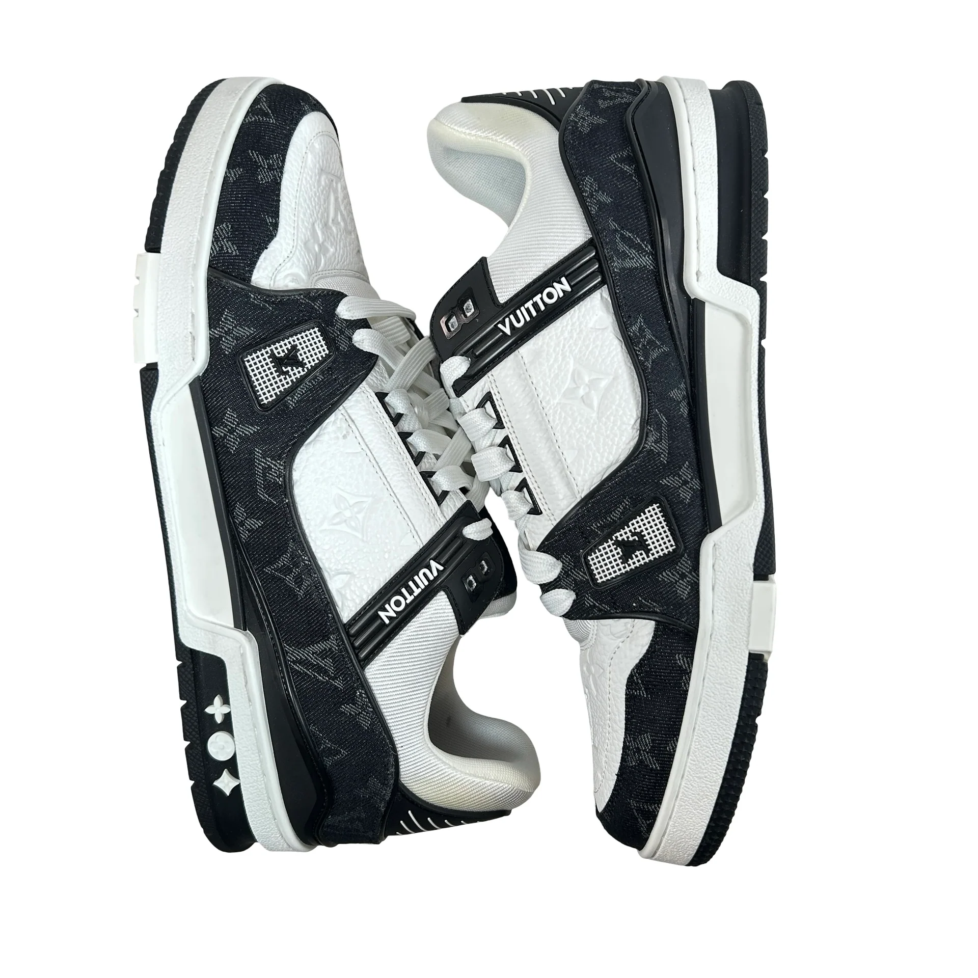 1A9JG9 Louis Vuitton LV Trainer White Black [USED] - LV 10 (Used) - Image 4