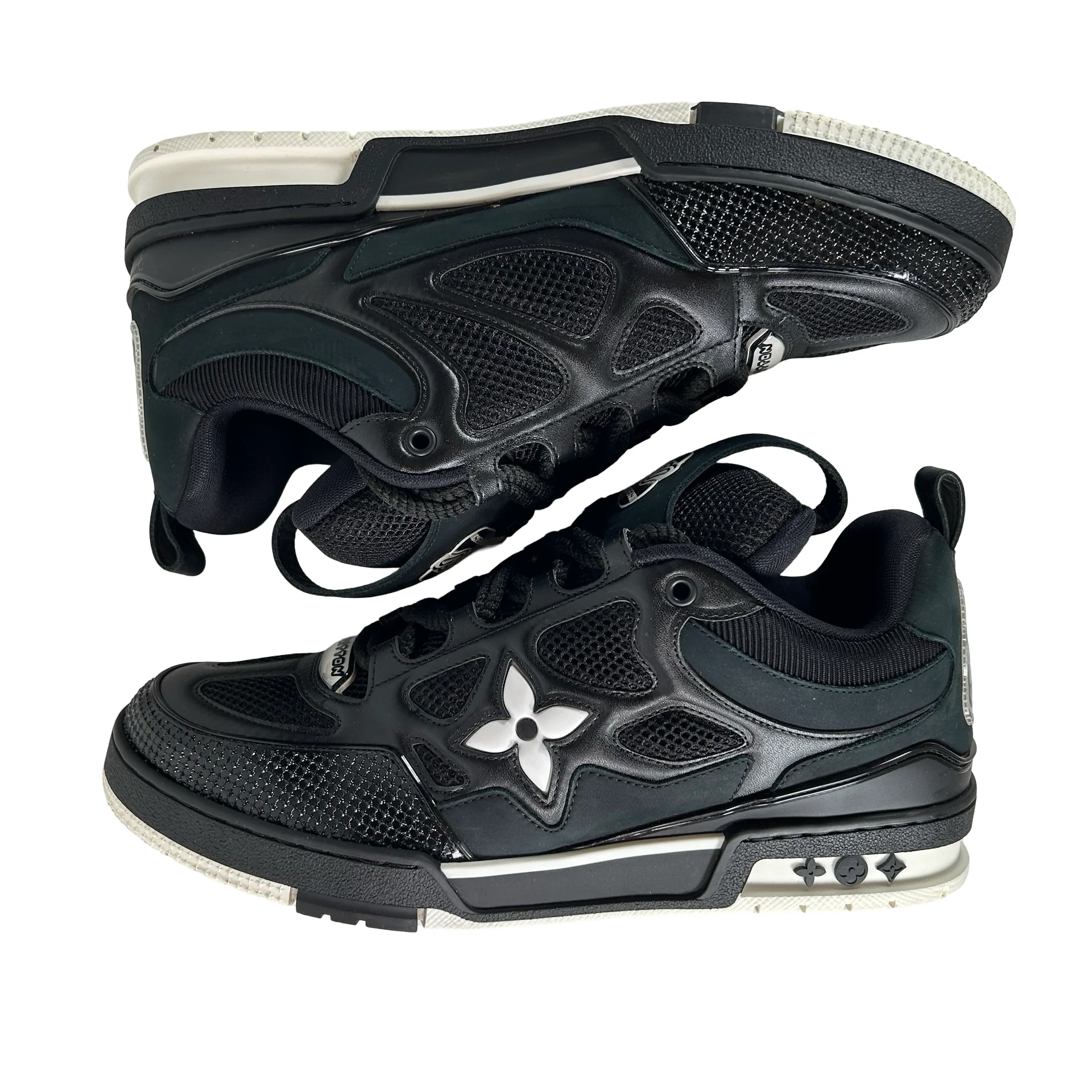 1AARR1 Louis Vuitton LV Skate Sneaker Black White [USED] - LV 10 (VNDS) - Image 4