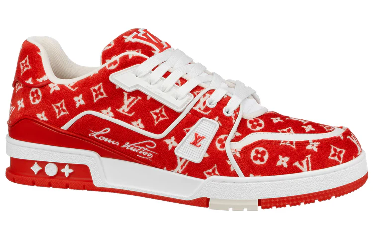 1ABFSU Louis Vuitton Trainer Red Monogram Textile [NO BOX] - Image 2