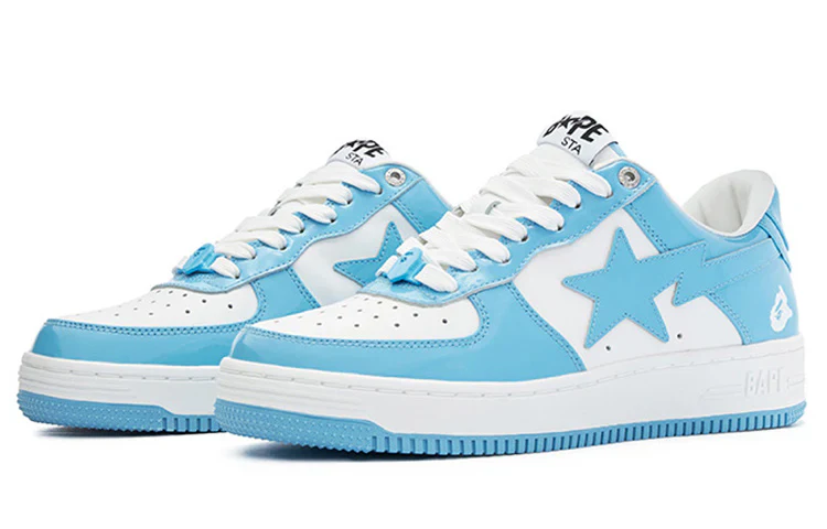 1I70 191 002 A Bathing Ape Bapesta Patent Leather Blue White Sax [CONDITIONAL] [REPLACE BOX] - Image 2