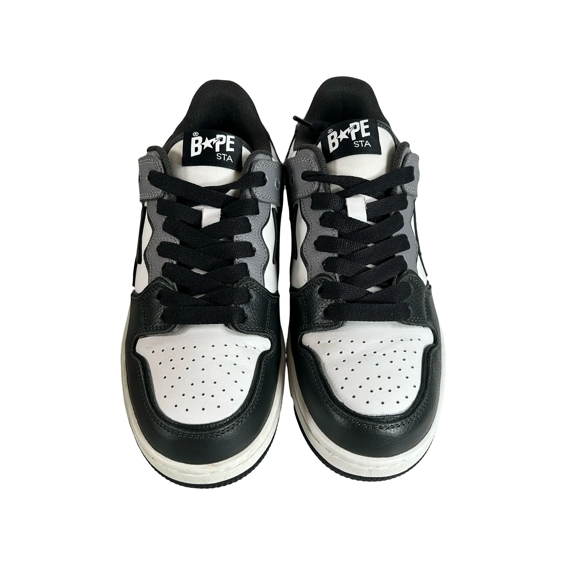1J80191059 A Bathing Ape Sk8 Sta #5 Black White Grey [USED] - 9.5 M (Used) - Image 2