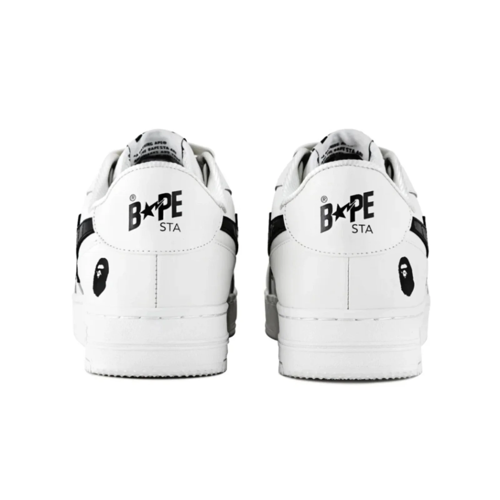 1L30191306 BLK A Bathing Ape Sta Icon #1 White Black Croc - Image 3