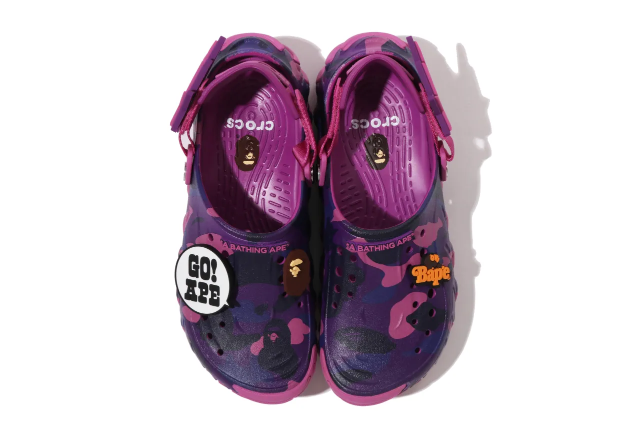 213140 5BV Crocs Echo RO Clog Bape Grapeberry Camo - Image 4