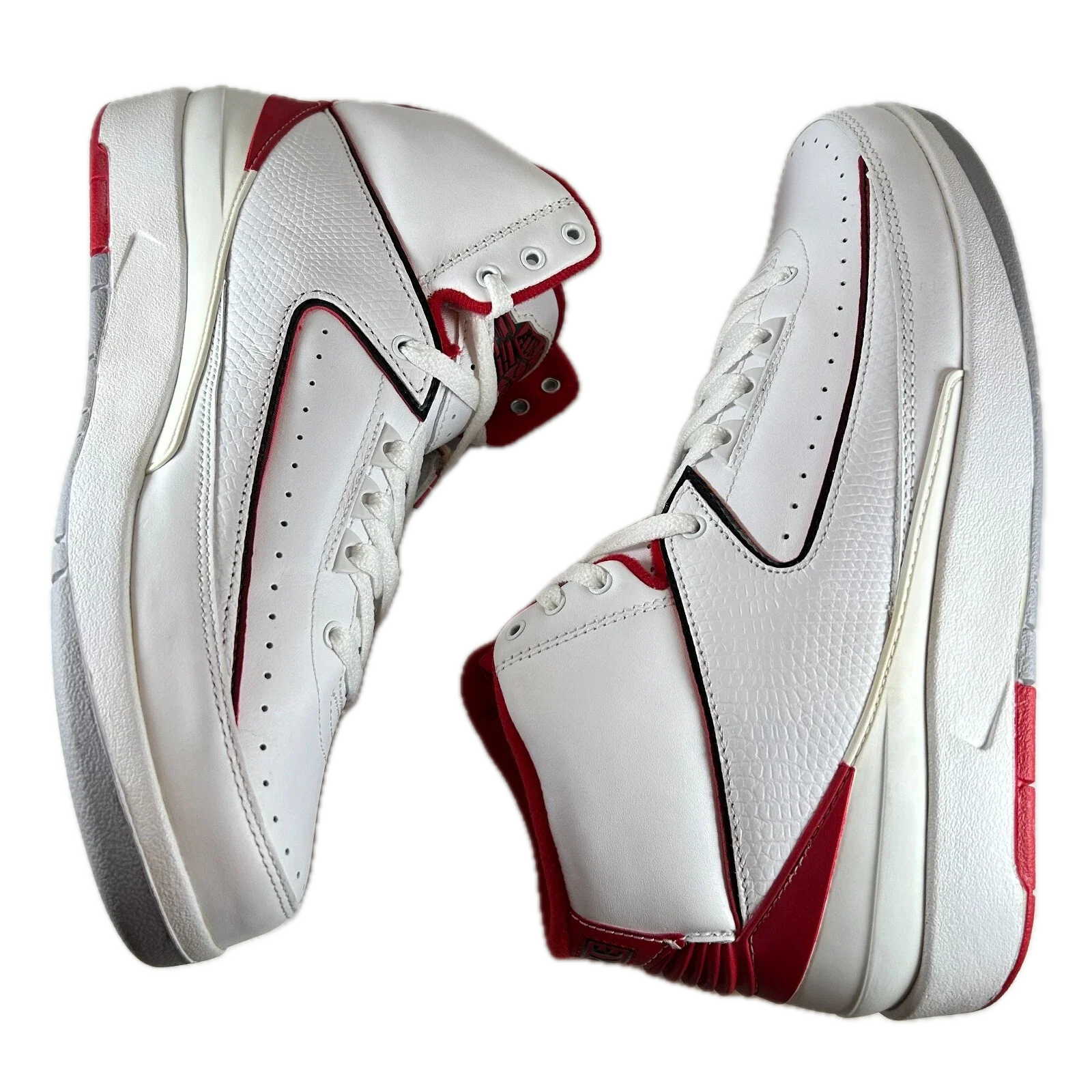 308308 162 Jordan 2 Retro White Red CDP (2008) - 9.5 M (Heel Counter Yellowing) (No Box) - Image 5