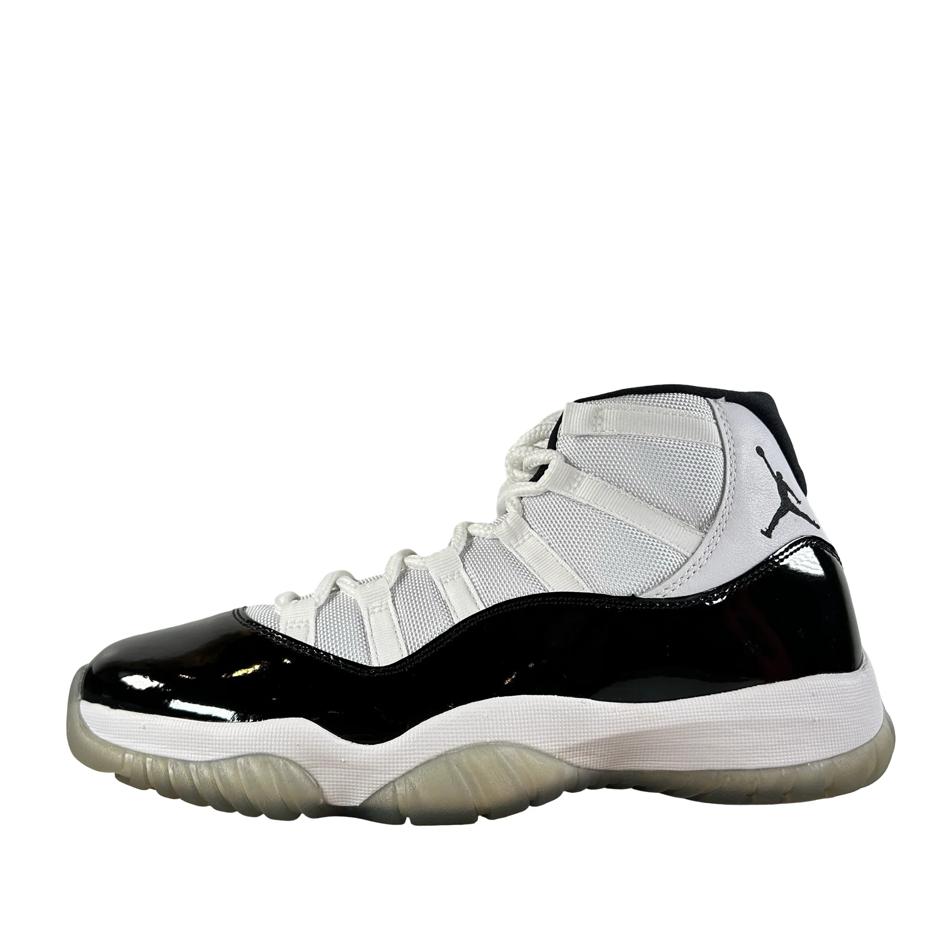 378037 100 Jordan 11 Concord - 9.5 M (Yellowing Soles) (Glue Stain)