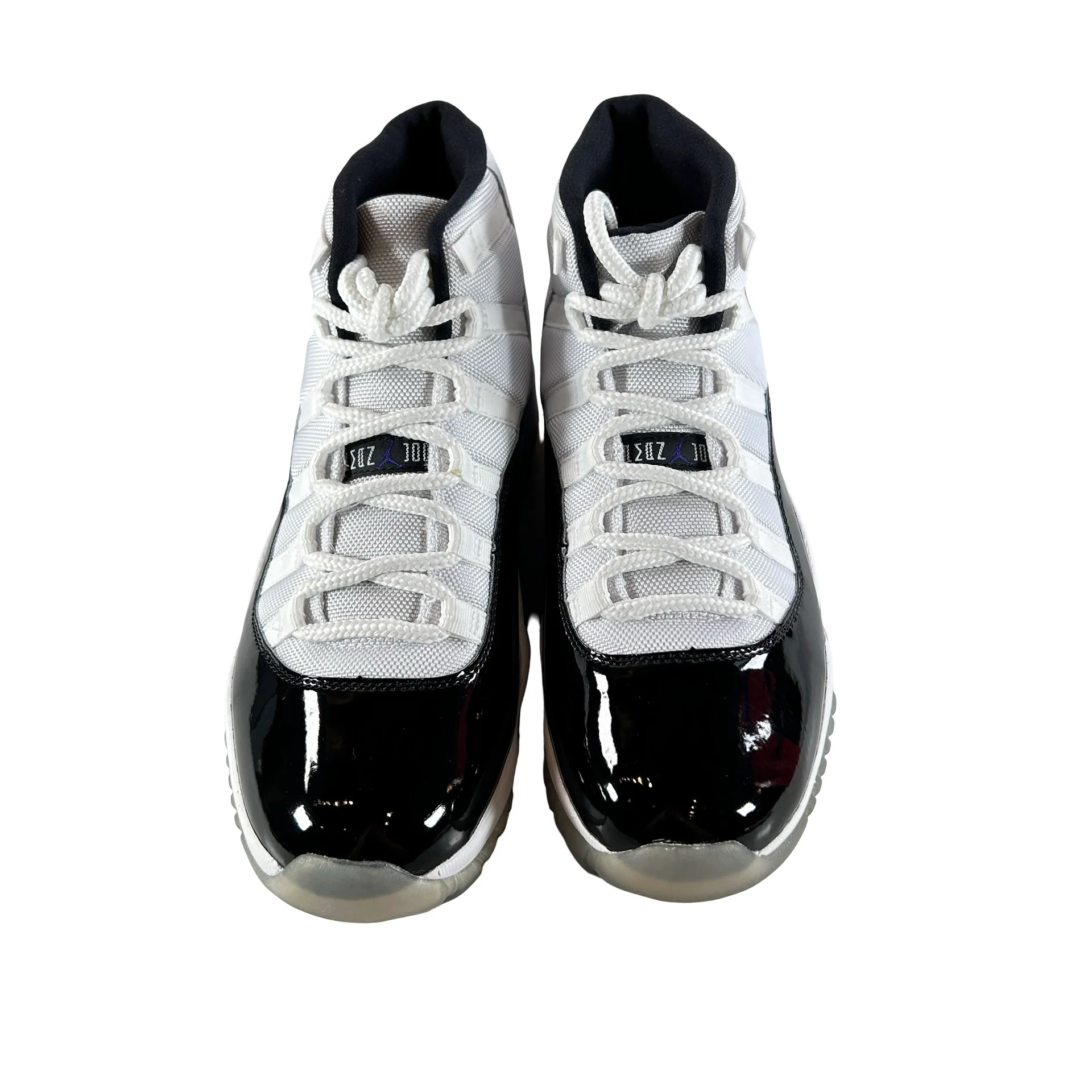 378037 100 Jordan 11 Concord - 9.5 M (Yellowing Soles) (Glue Stain) - Image 2