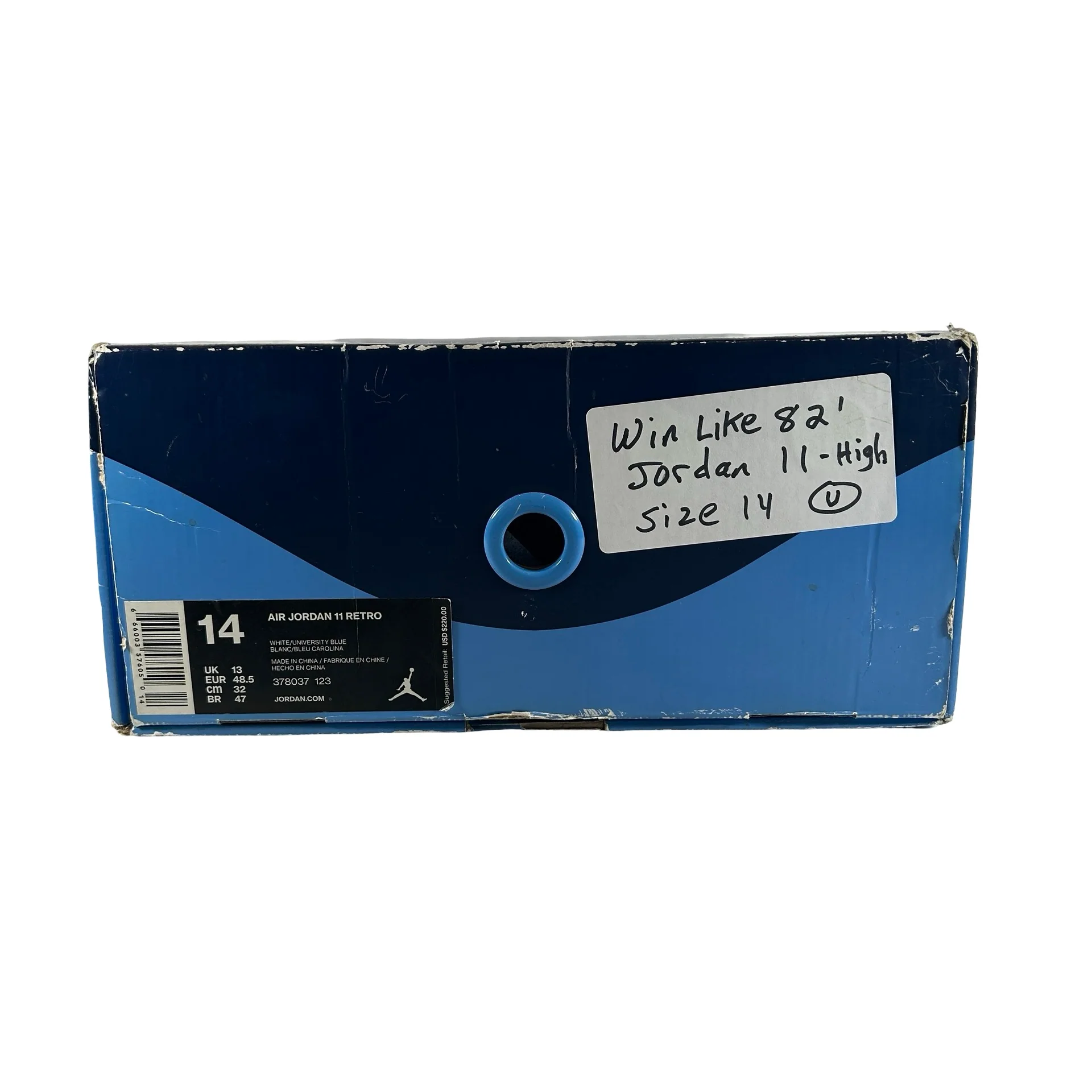 378037 123 Jordan 11 Retro UNC Win Like 82 [USED] - 14 M (Used) - Image 7