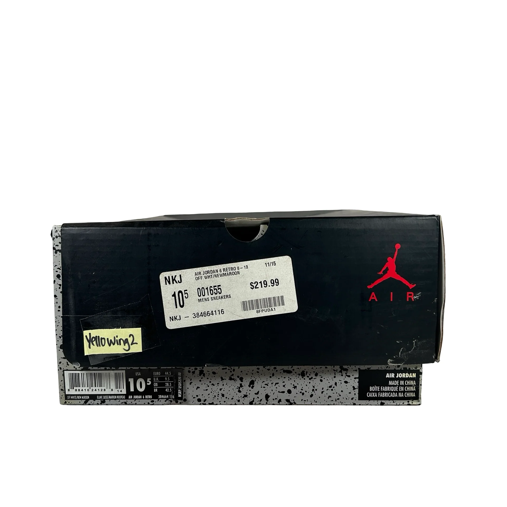 384664 116 Jordan 6 Maroon  - 10.5 M (Yellowing2) - Image 7
