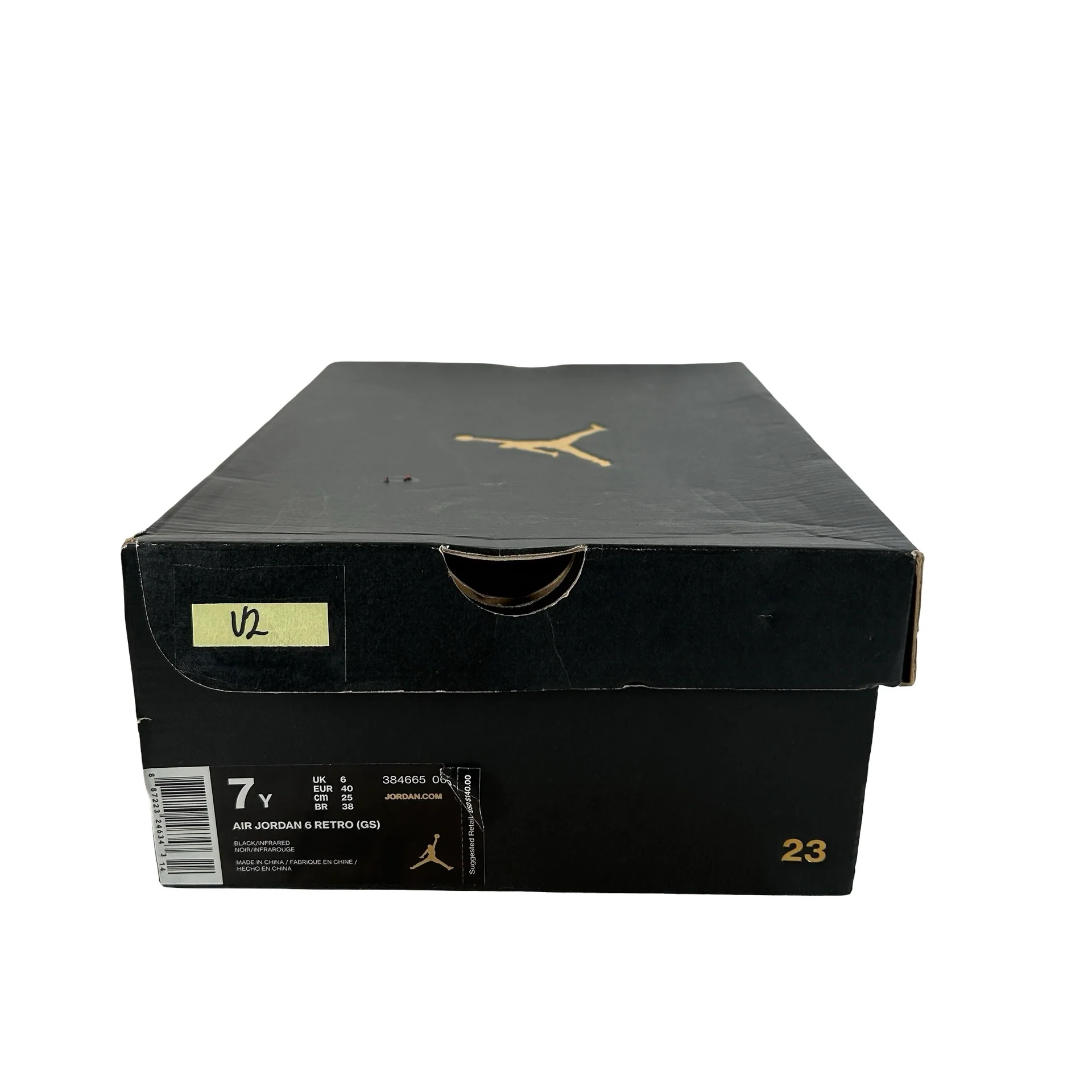 384665 060 Jordan 6 Black Infrared 2019 (GS) - 7 Y (Used2) - Image 7