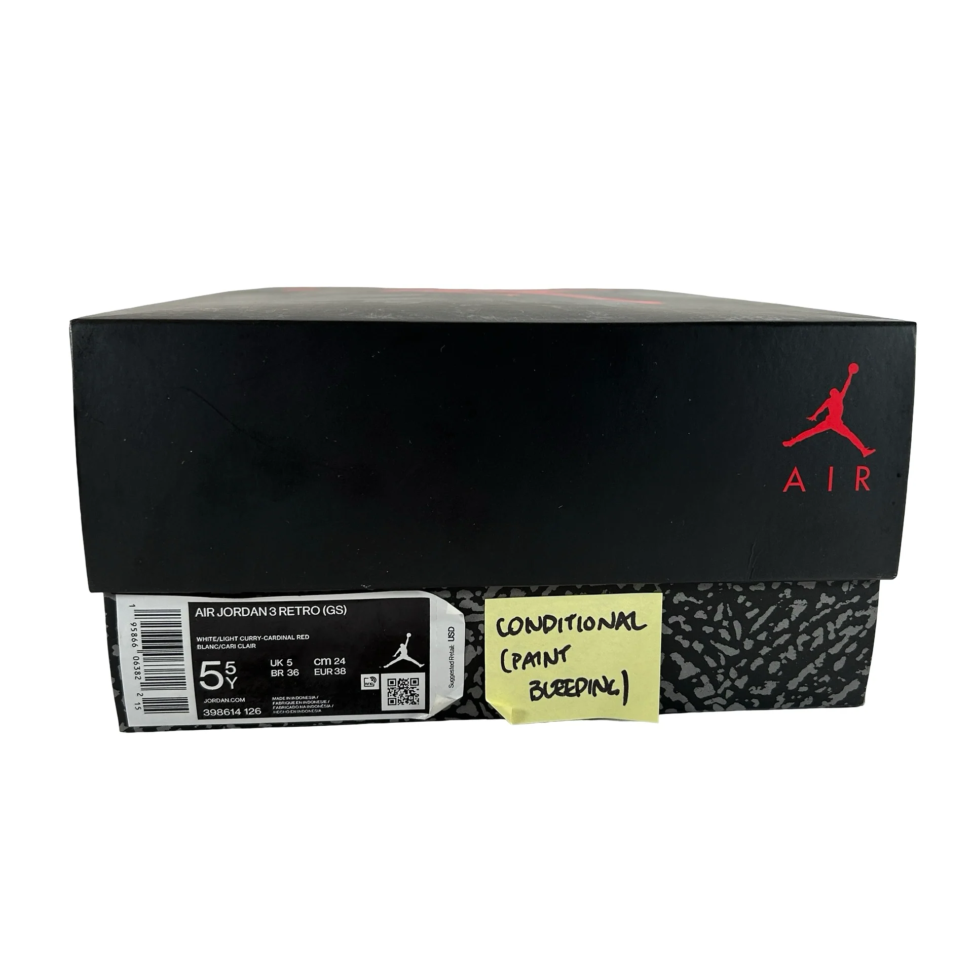 398614 126 Jordan 3 Retro Cardinal (GS) [CONDITIONAL] - 5.5 Y (Paint Bleeding) - Image 6
