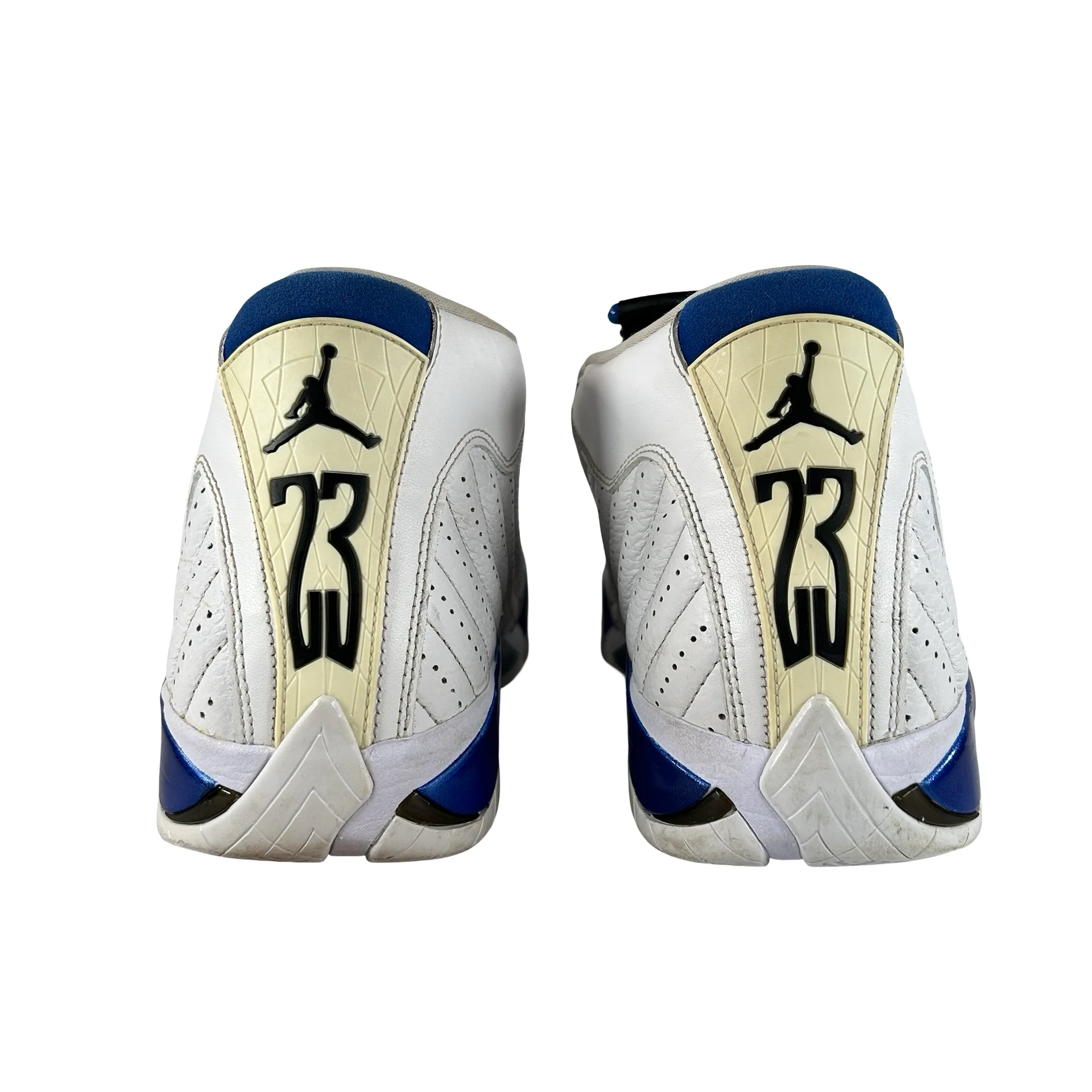 487471 104 Jordan 14 Retro White Hyper Royal [USED] - 12 M (Used) (No Box) - Image 3