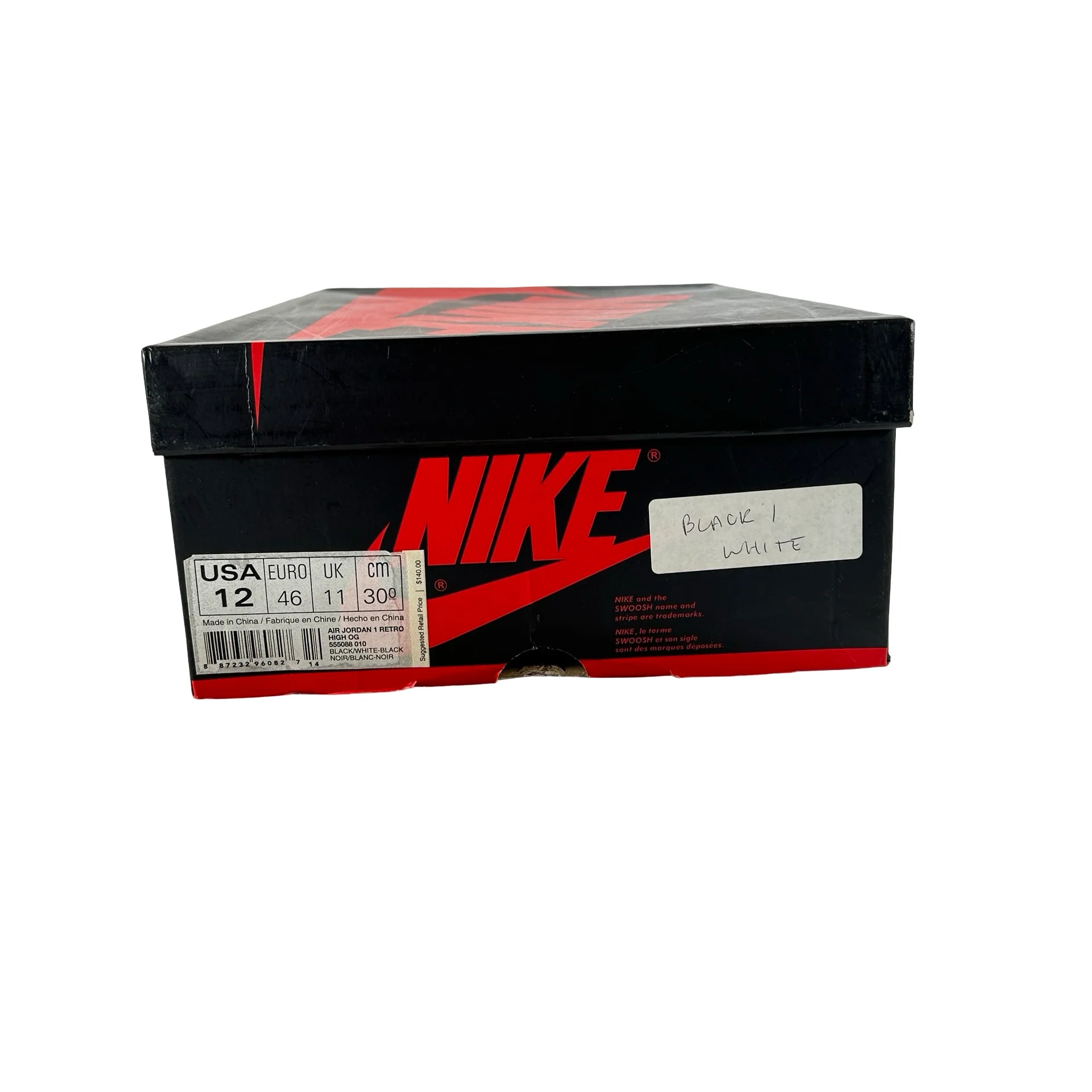 555088 010 Jordan 1 Retro Black White (2014) [USED] - 12 M (Used) - Image 7