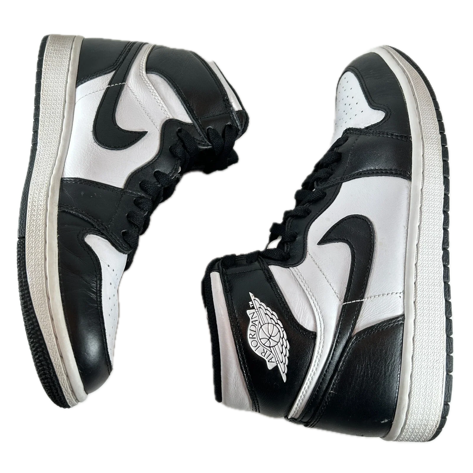 555088 010 Jordan 1 Retro Black White (2014) [USED] - 9.5 M (Used) - Image 5