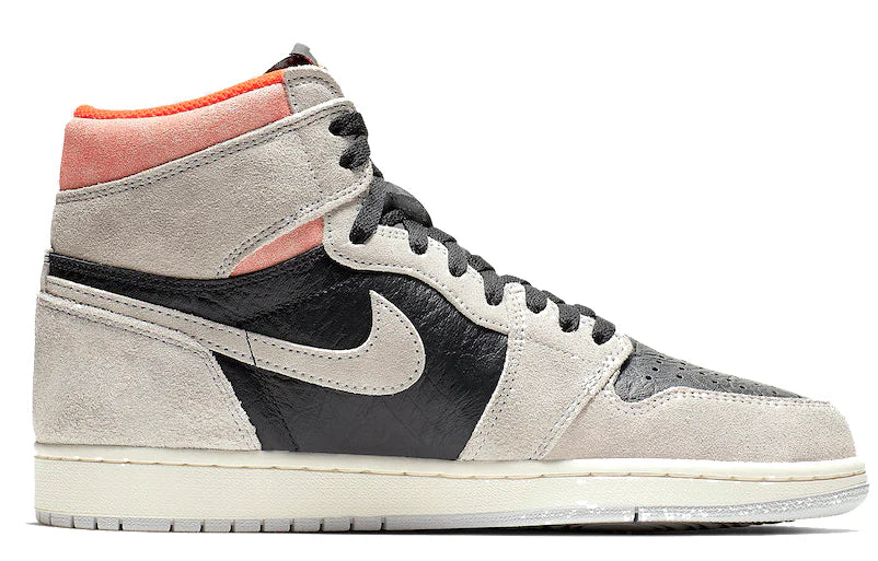 555088 018 Air Jordan 1 Retro High Neutral Grey Hyper Crimson - Image 2