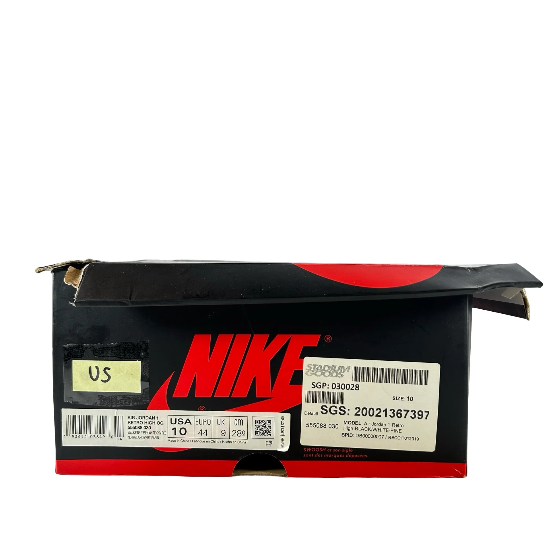 555088 030 Jordan 1 Pine Green 2.0 [USED] - 10 M (Used5) - Image 7