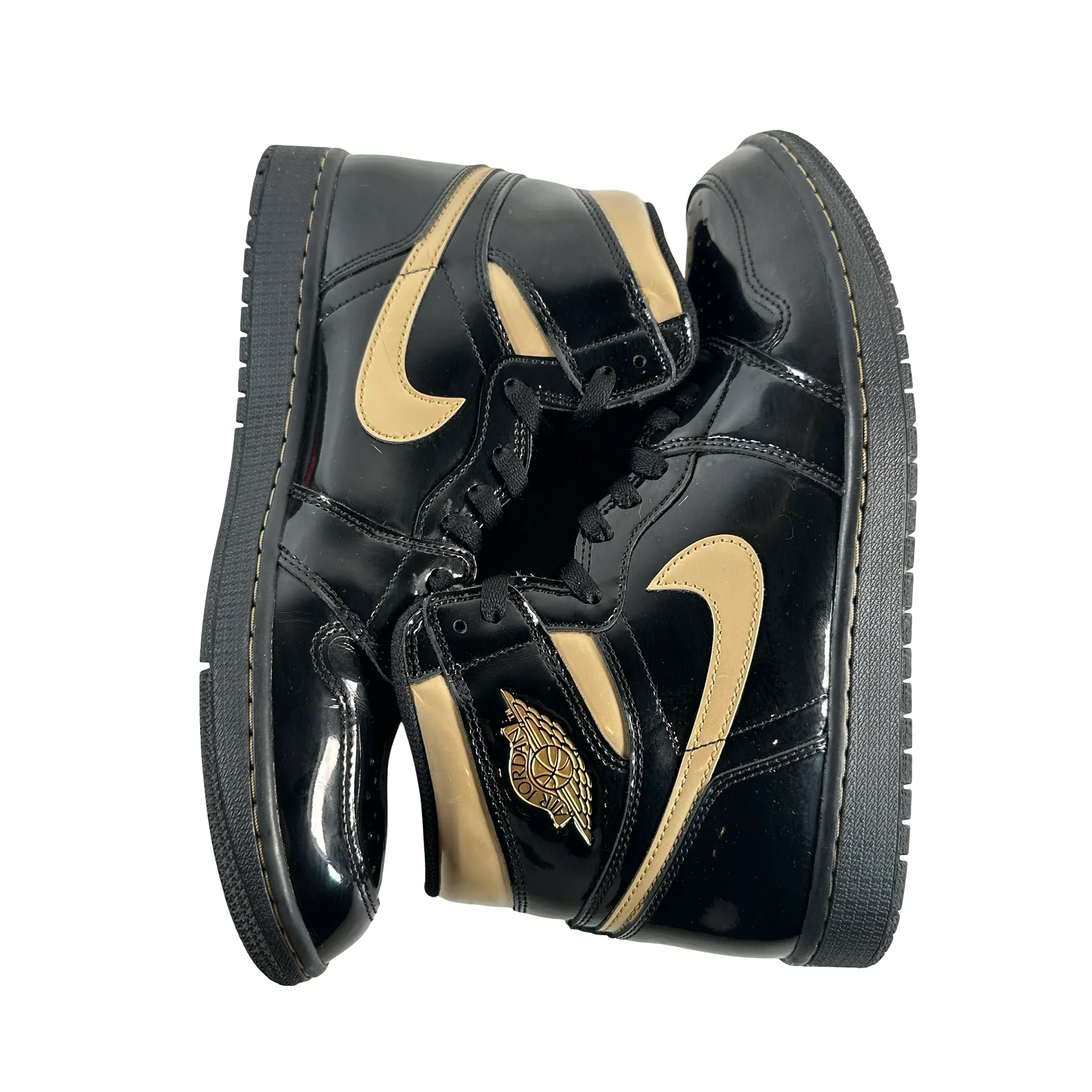 555088 032 Jordan 1 Black/Gold [USED] - 11 M (Used) - Image 5