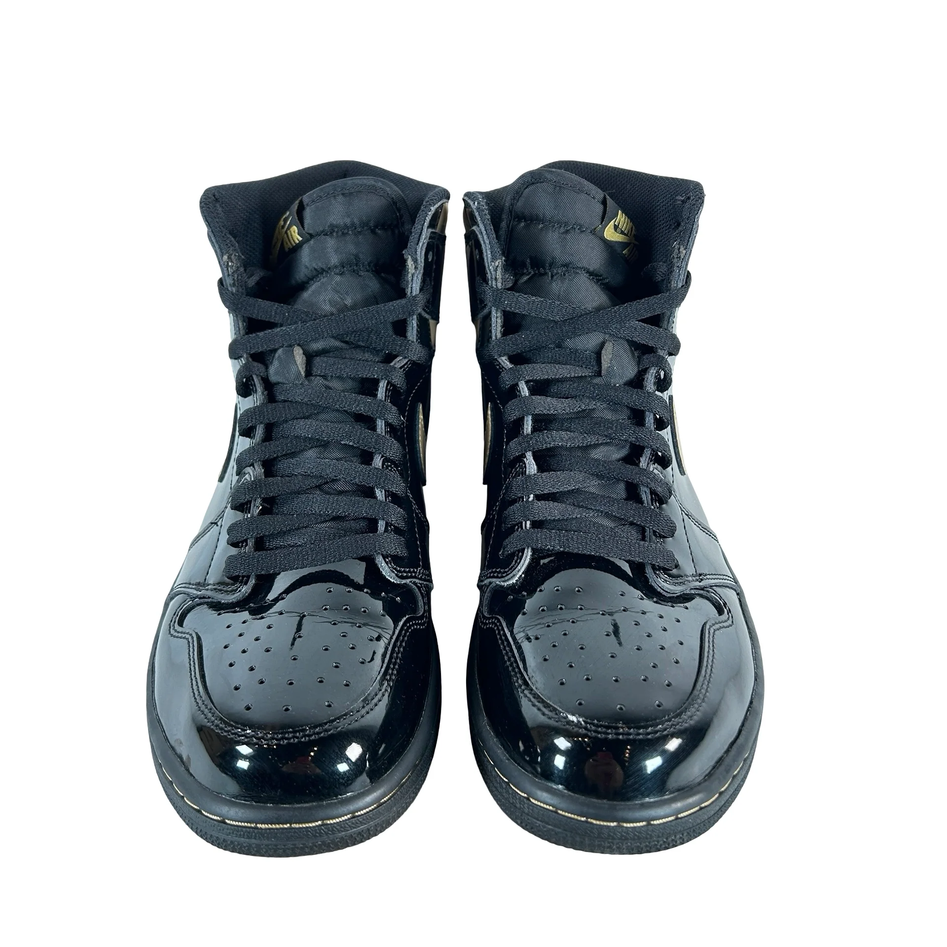 555088 032 Jordan 1 Black/Gold [USED] - 12 M (Used) - Image 2