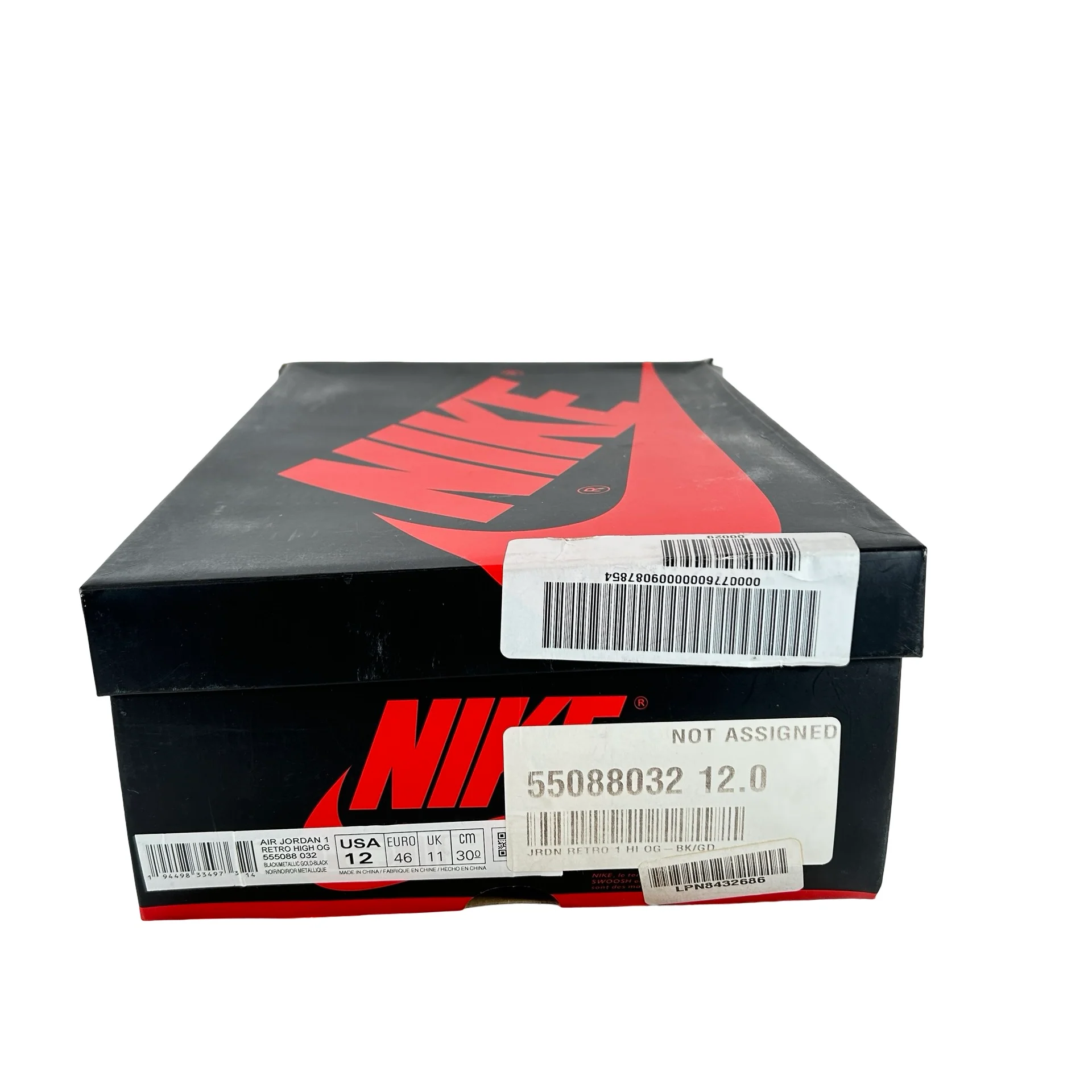 555088 032 Jordan 1 Black/Gold [USED] - 12 M (Used) - Image 7