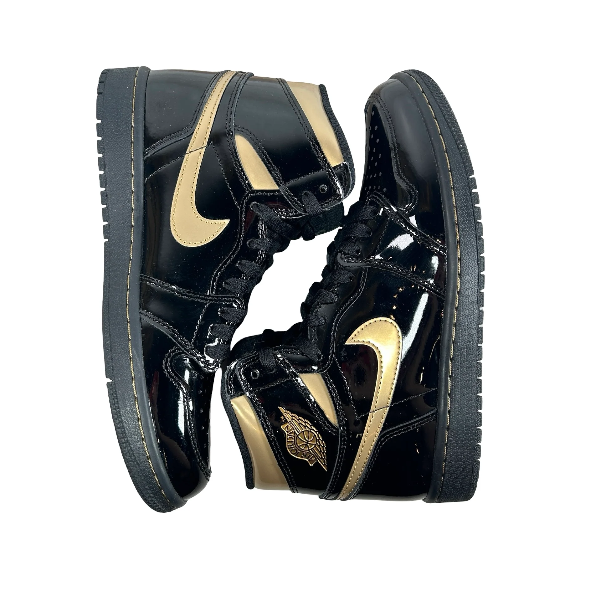 555088 032 Jordan 1 Black/Gold [USED] - 7 M (Used) - Image 5