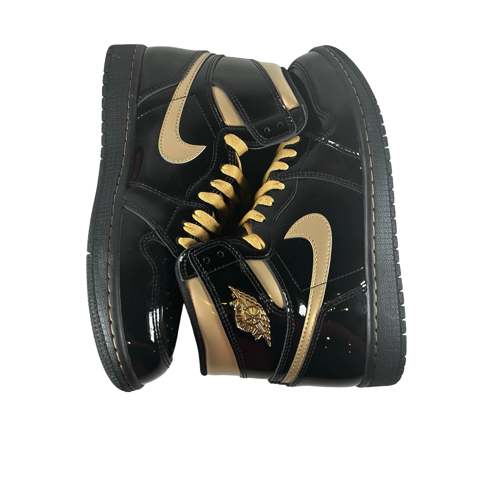 555088 032 Jordan 1 Black/Gold [USED] - 8 M (Used) - Image 5