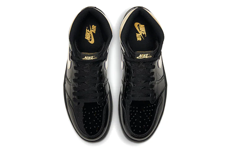 555088 032 Air Jordan 1 Retro High Black Metallic Gold (2020) - Image 4