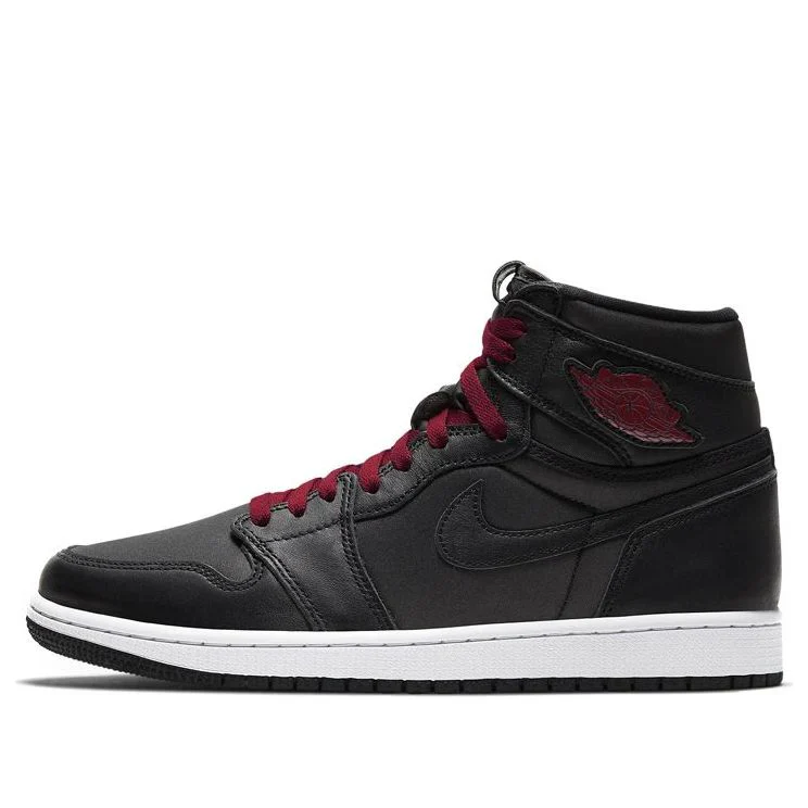555088 060 Air Jordan 1 Retro High Black Satin Gym Red