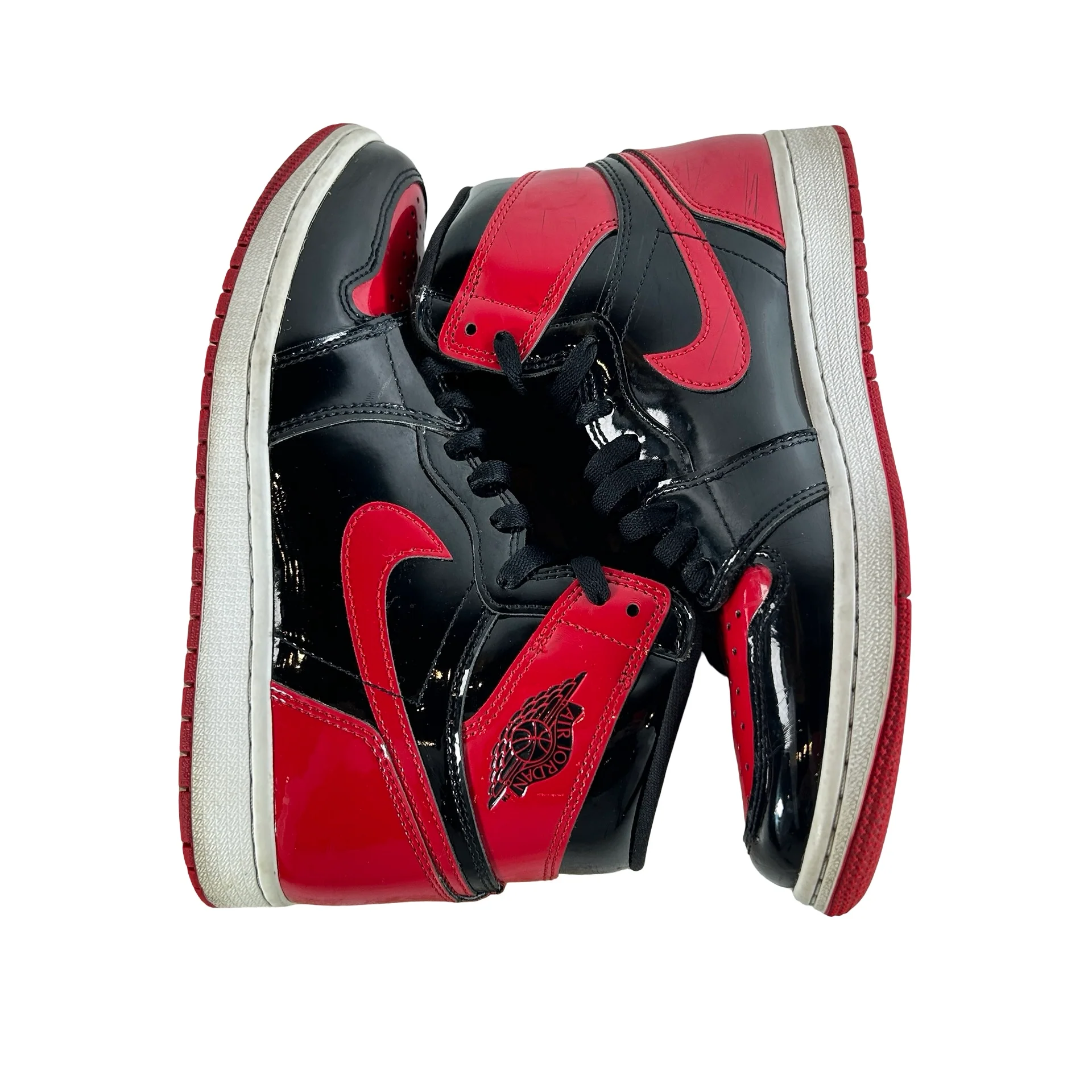 555088 063 Jordan 1 Retro High OG Patent Bred [USED] - 8 M (Used2) (No Box2) - Image 4
