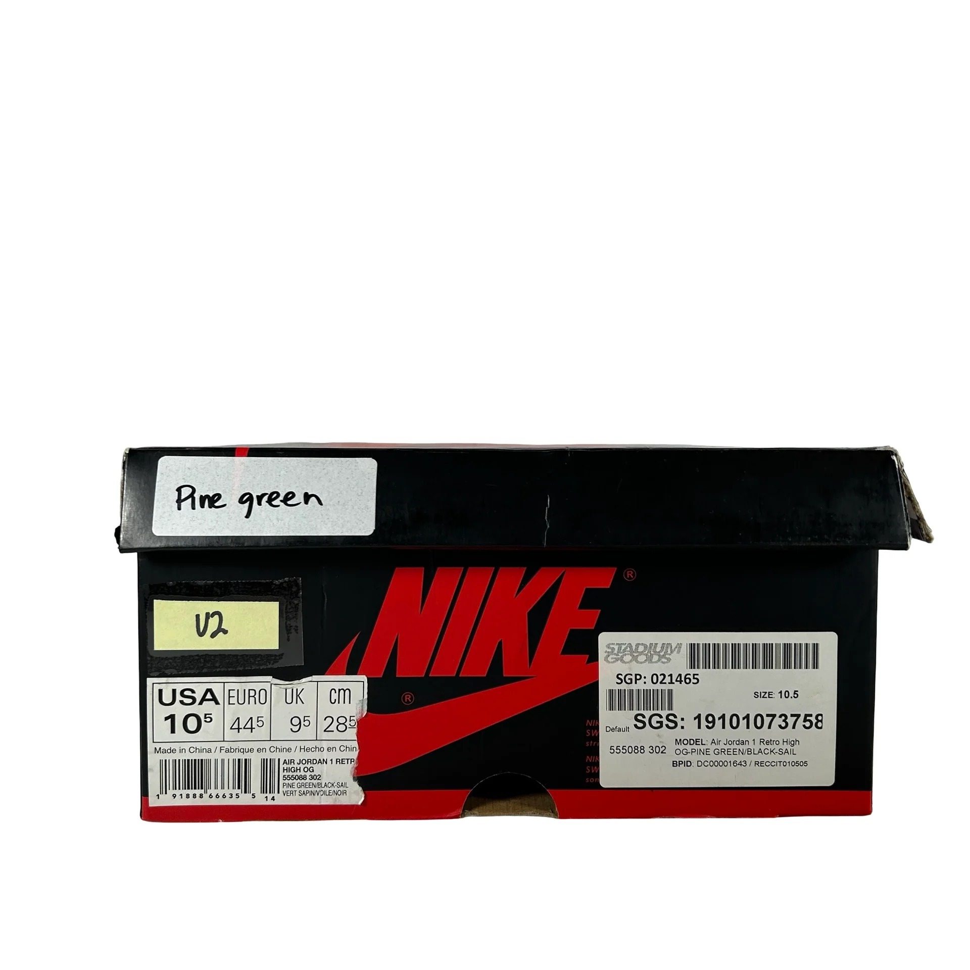 555088 302 Jordan 1 Retro High Pine Green [USED] - 10.5 M (Used2) - Image 7