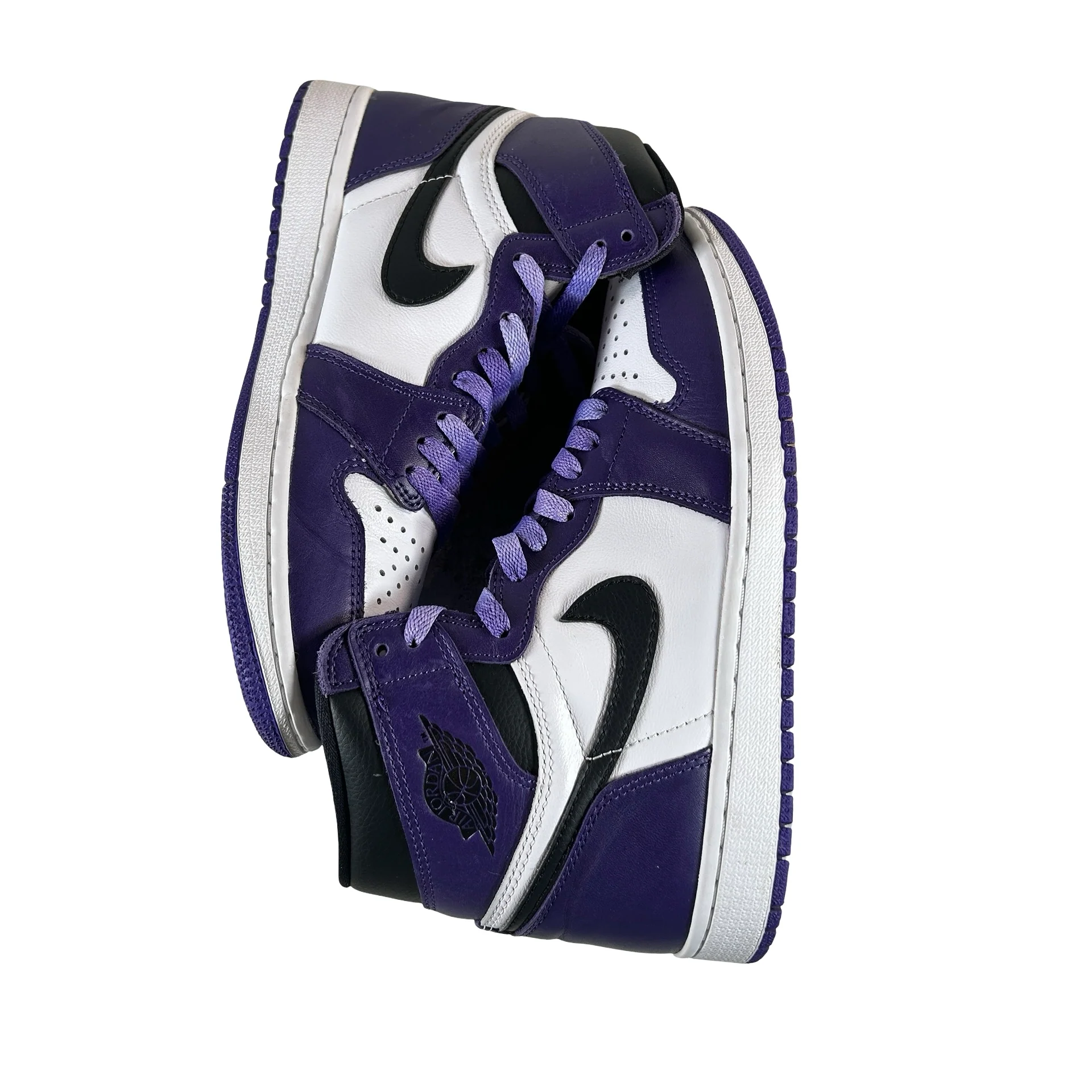 555088 500 Jordan 1 Court Purple [USED] - 7.5 M (Used) (No Box) - Image 5