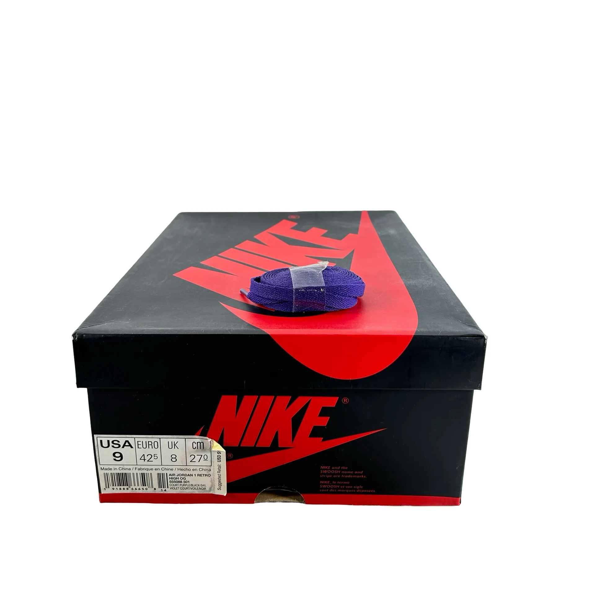 555088 501 Jordan 1 Court Purple [USED] - 9 M (Used) - Image 7