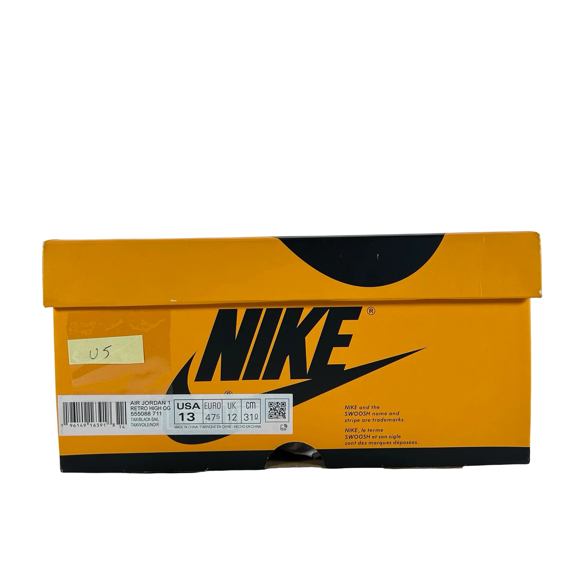555088 711 Jordan 1 Retro High OG Yellow Toe [USED] - 13 M (Used5) - Image 7