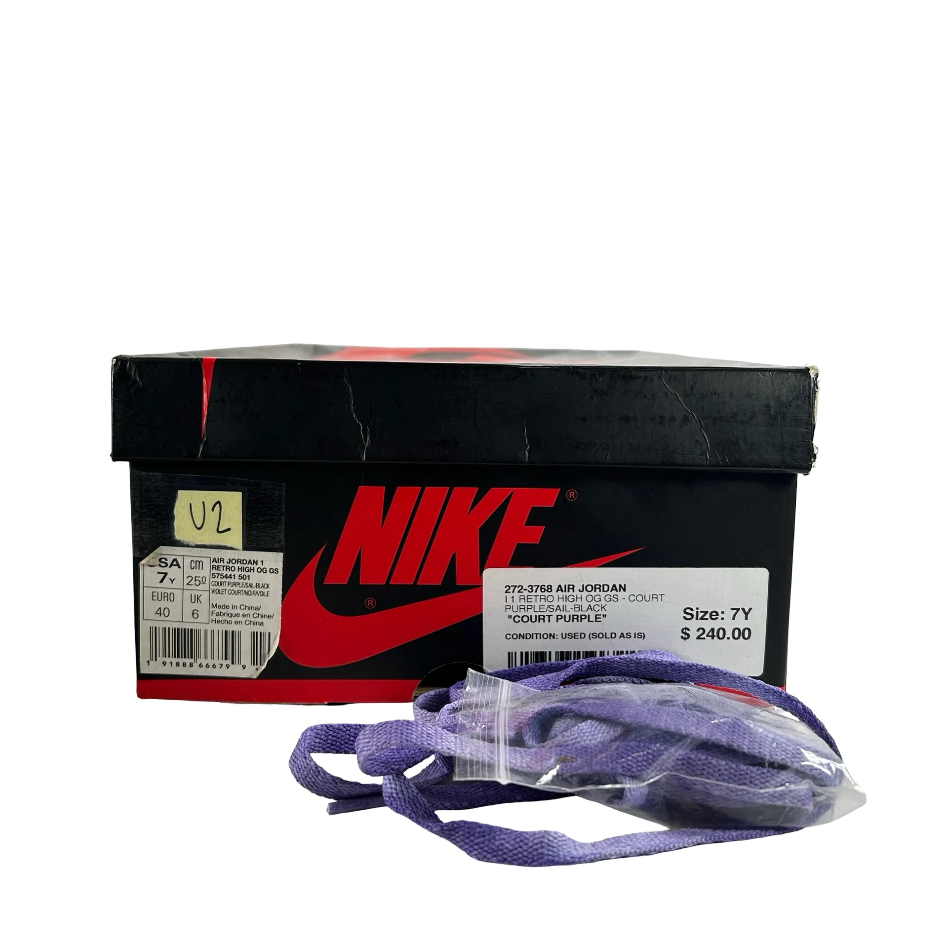 575441 501 Jordan 1 Retro High Court Purple (GS) [USED] - 7 Y (Used2) - Image 7