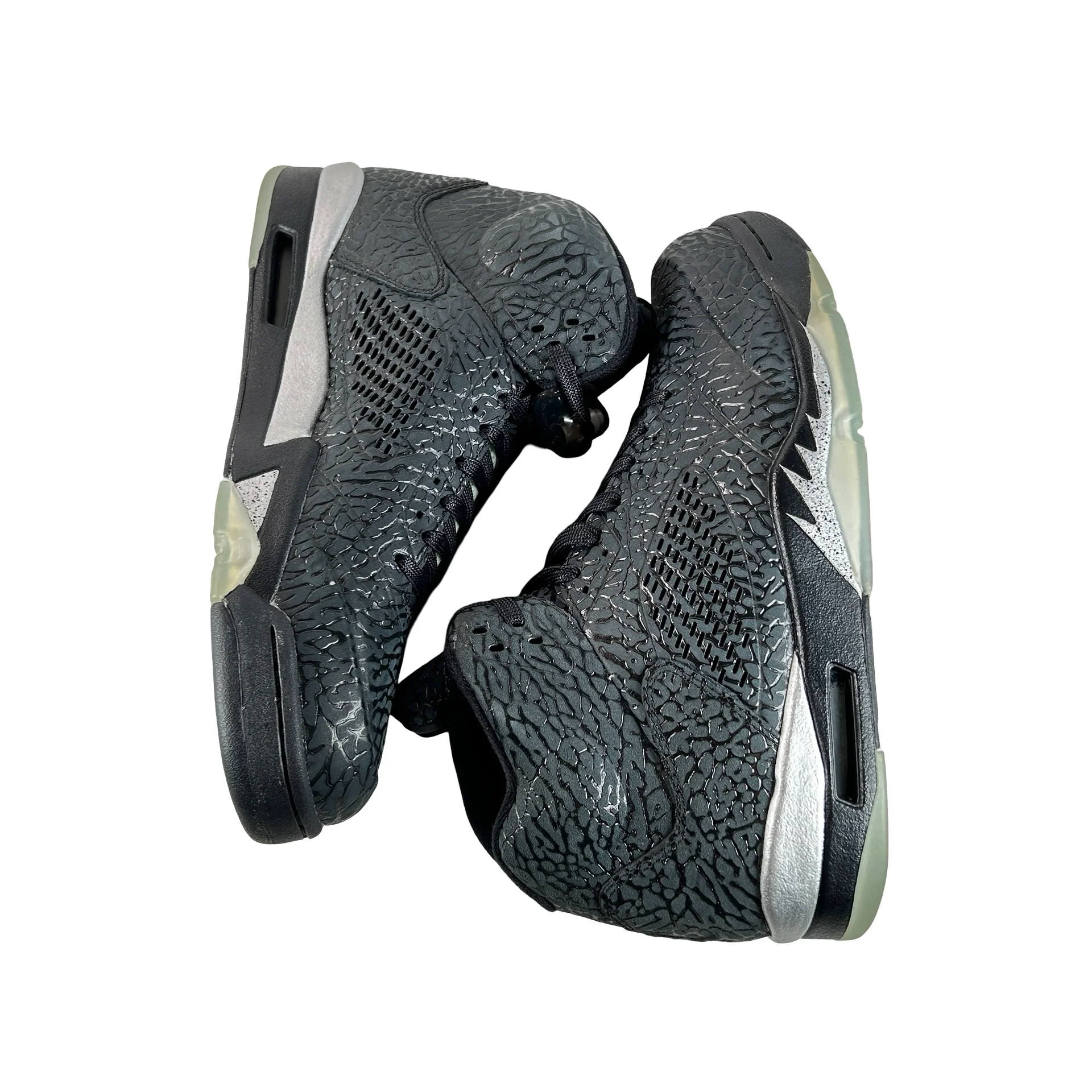 599581 003 Jordan 5 Retro 3Lab5 Black Silver - 10.5 M (Yellowing) - Image 5