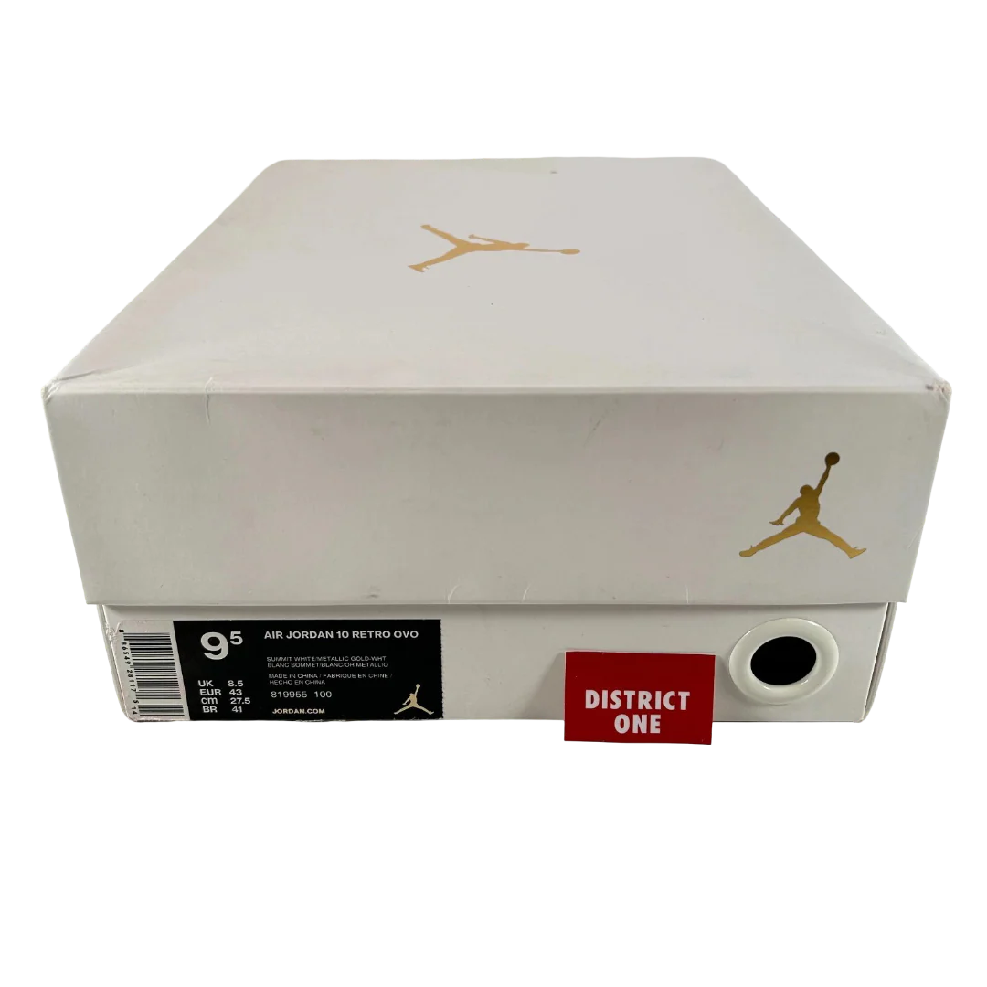819955 100 Jordan 10 Retro Drake OVO White - 9.5 M (Soles Yellowing) - Image 7