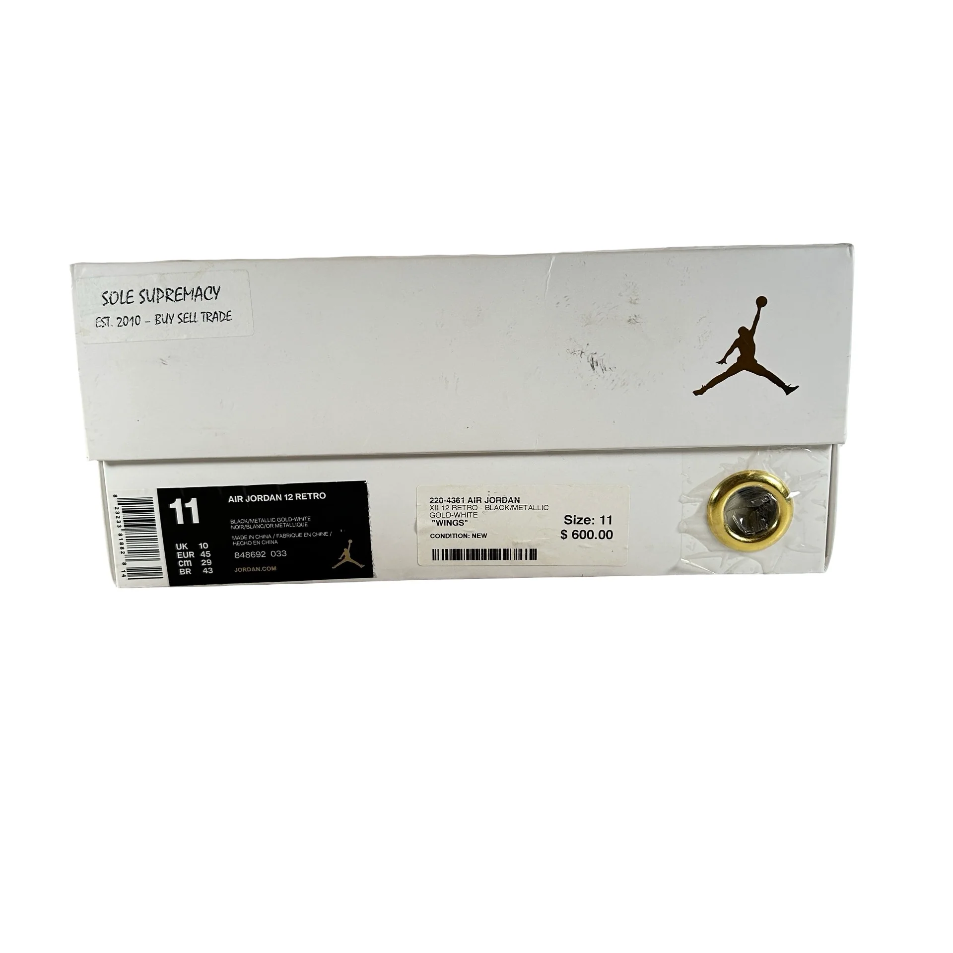 848692 033 Jordan 12 Retro Wings [USED] - 11 M (Used) - Image 7